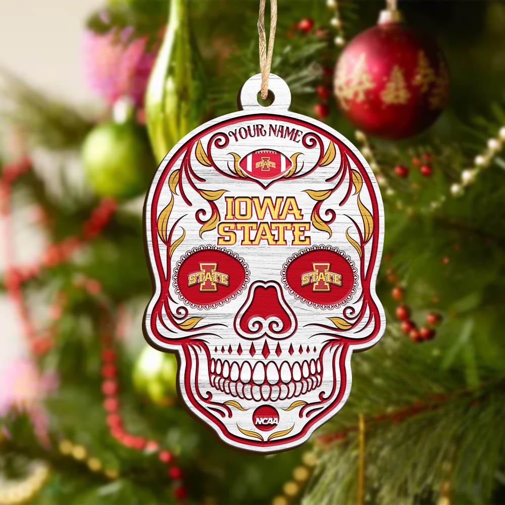 Alternative view of Iowa State Cyclones Sport Wooden Ornament 2024 Version Personalized Your Name, Football Team And Skull Ornaments, Christmas Tree Decorations ETHY-53301
