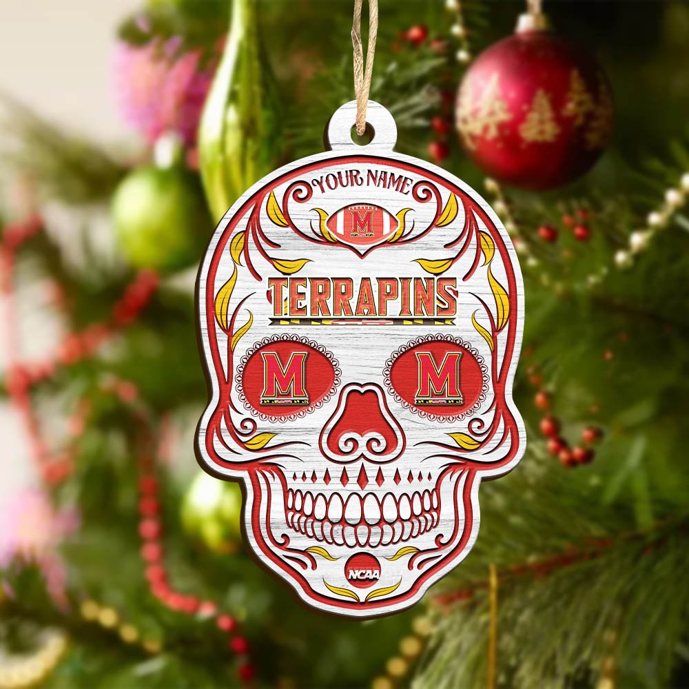Alternative view of Maryland Terrapins Sport Wooden Ornament 2024 Version Personalized Your Name, Football Team And Skull Ornaments, Christmas Tree Decorations ETHY-53301
