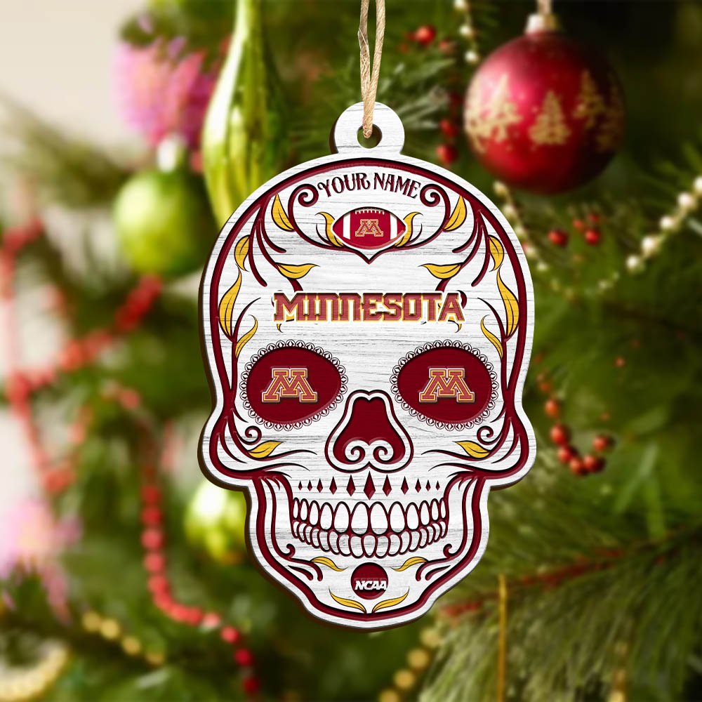 Alternative view of Minnesota Golden Gophers Sport Wooden Ornament 2024 Version Personalized Your Name, Football Team And Skull Ornaments, Christmas Tree Decorations ETHY-53301