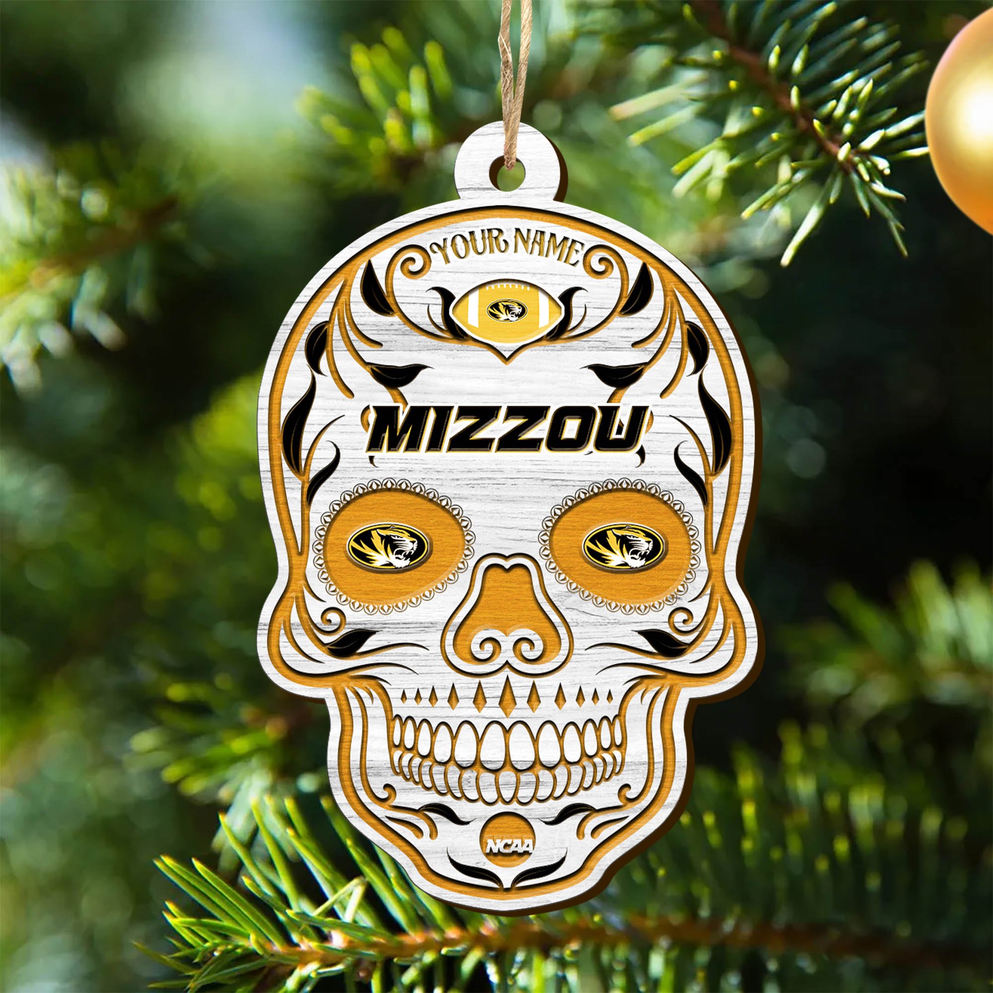 Missouri Tigers Sport Wooden Ornament 2024 Version Personalized Your Name, Football Team And Skull Ornaments, Christmas Tree Decorations ETHY-53301