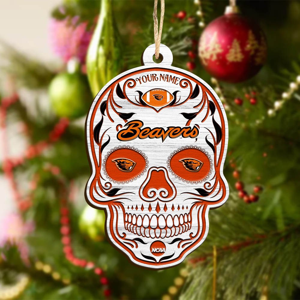 Alternative view of Oregon State Beavers Sport Wooden Ornament 2024 Version Personalized Your Name, Football Team And Skull Ornaments, Christmas Tree Decorations ETHY-53301
