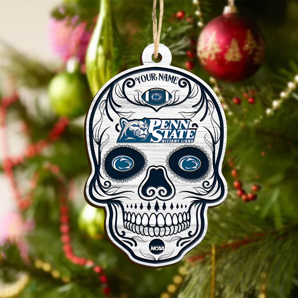 Alternative view of Penn State Nittany Lions Sport Wooden Ornament 2024 Version Personalized Your Name, Football Team And Skull Ornaments, Christmas Tree Decorations ETHY-53301