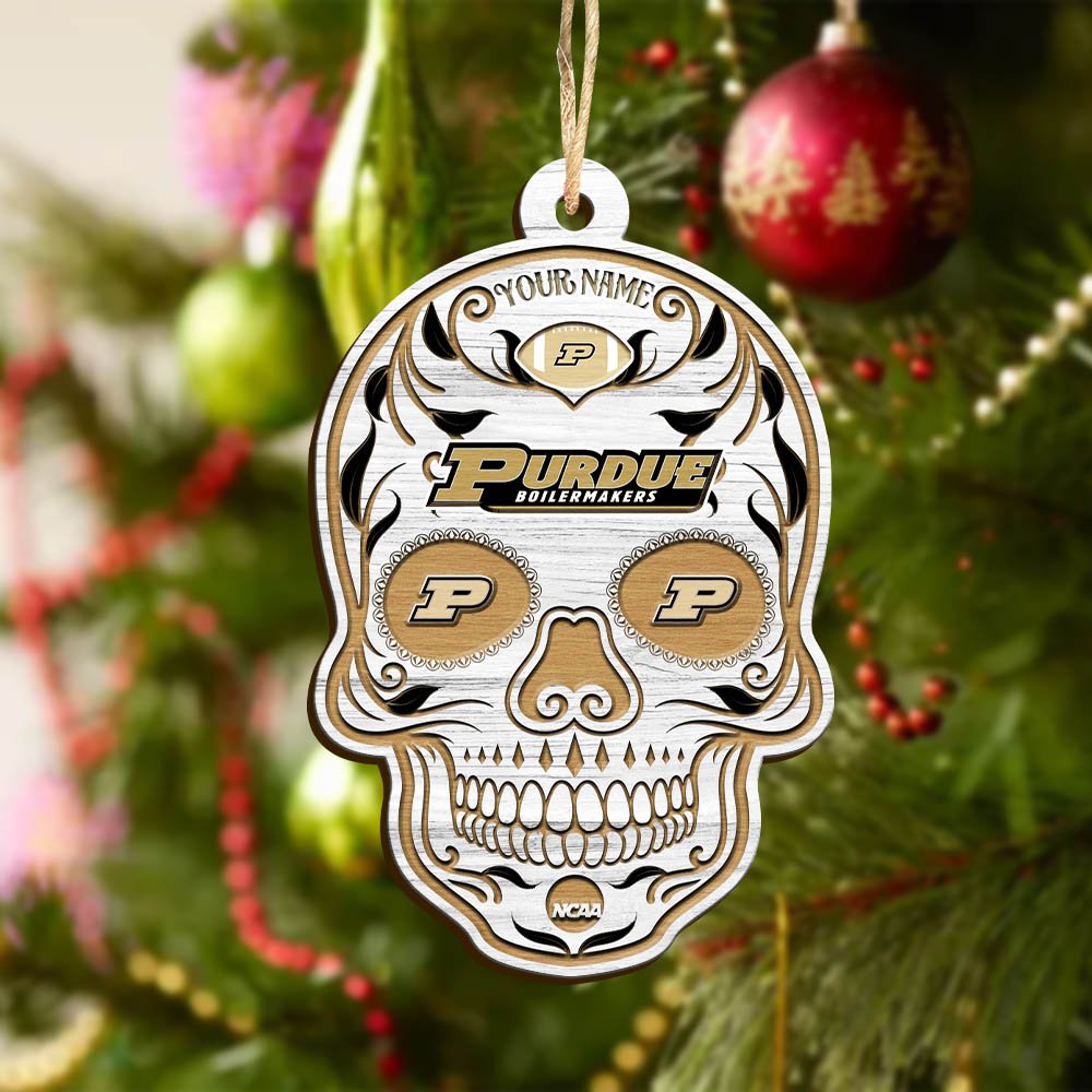 Alternative view of Purdue Boilermakers Sport Wooden Ornament 2024 Version Personalized Your Name, Football Team And Skull Ornaments, Christmas Tree Decorations ETHY-53301