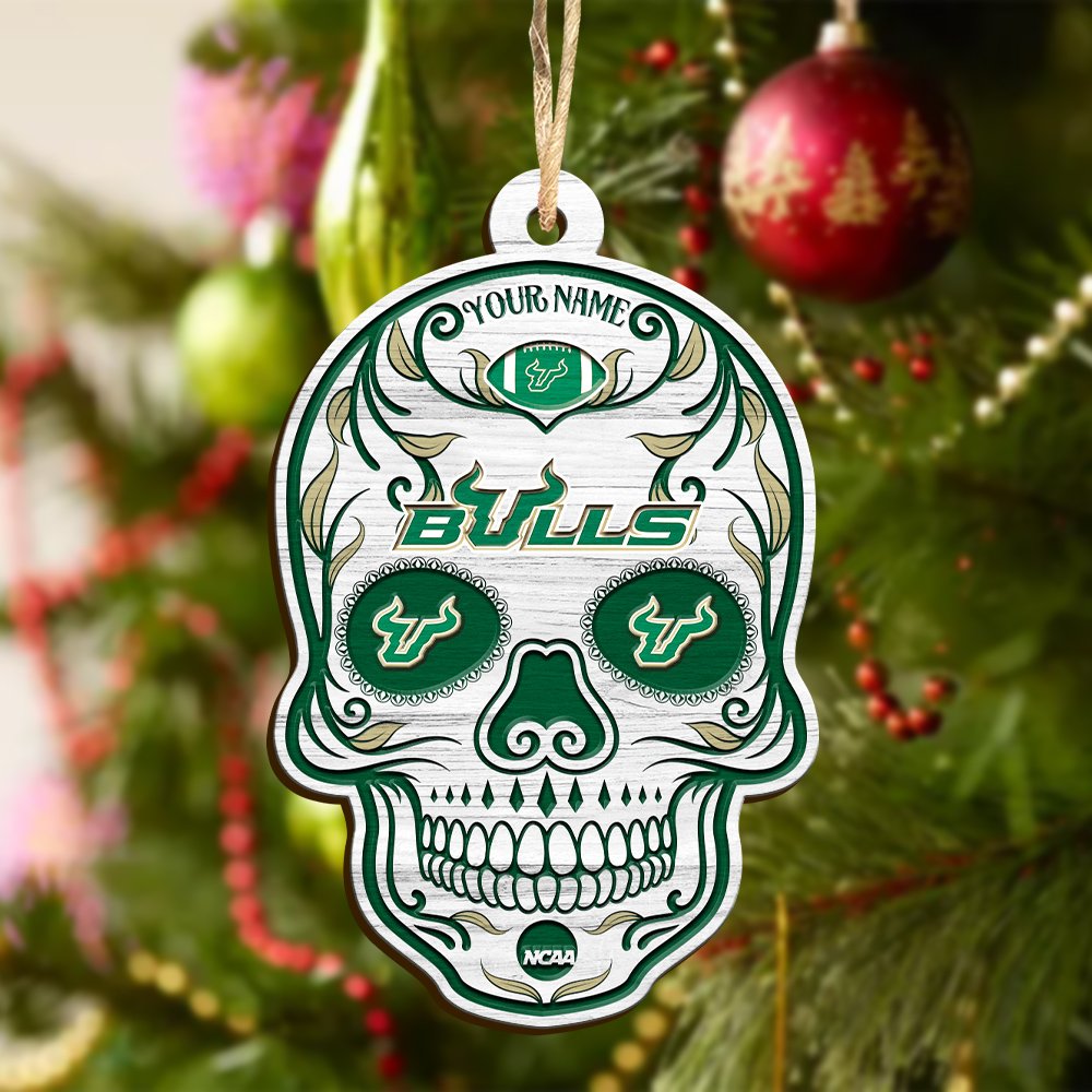 Alternative view of South Florida Bulls Sport Wooden Ornament 2024 Version Personalized Your Name, Football Team And Skull Ornaments, Christmas Tree Decorations ETHY-53301