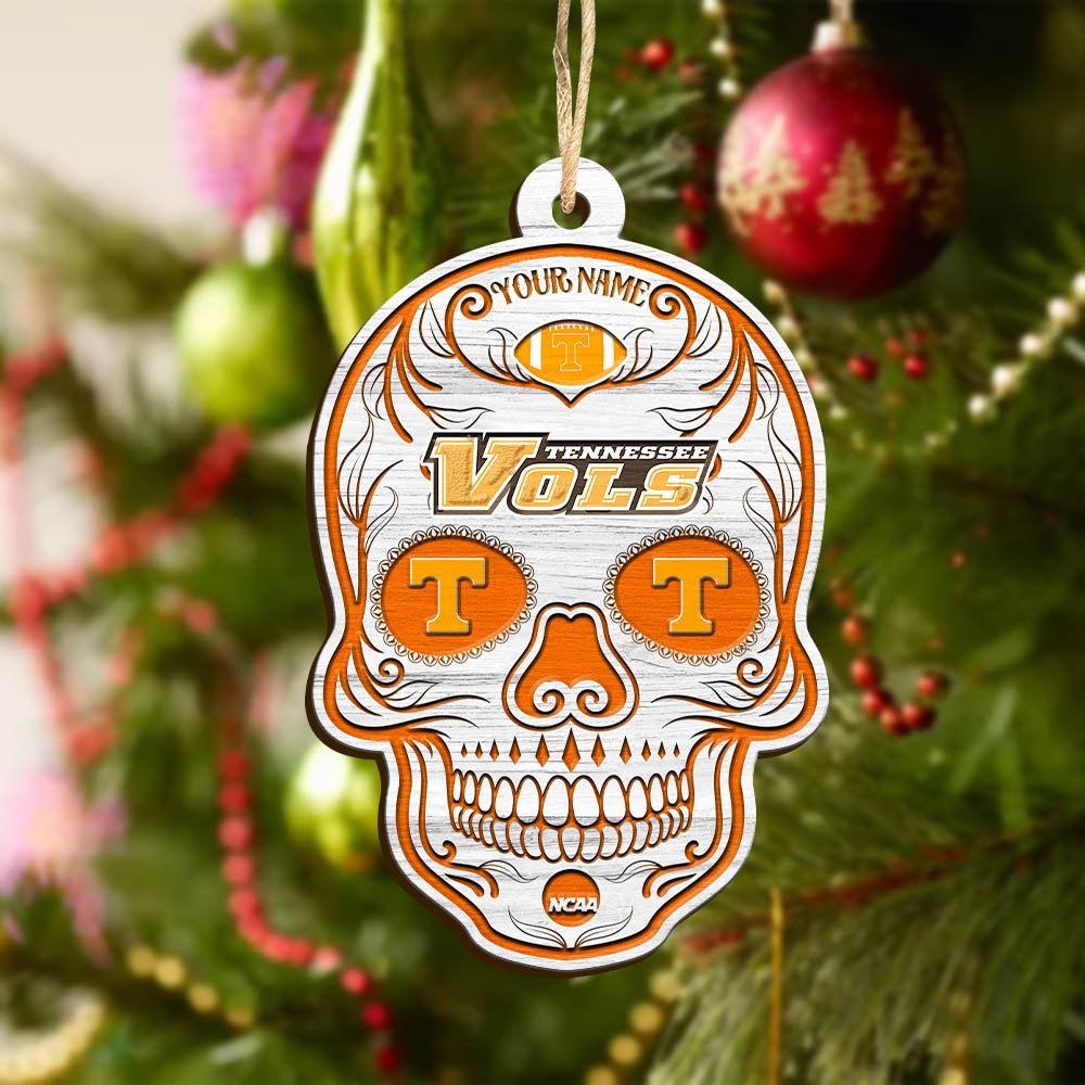 Alternative view of Tennessee Volunteers Sport Wooden Ornament 2024 Version Personalized Your Name, Football Team And Skull Ornaments, Christmas Tree Decorations ETHY-53301
