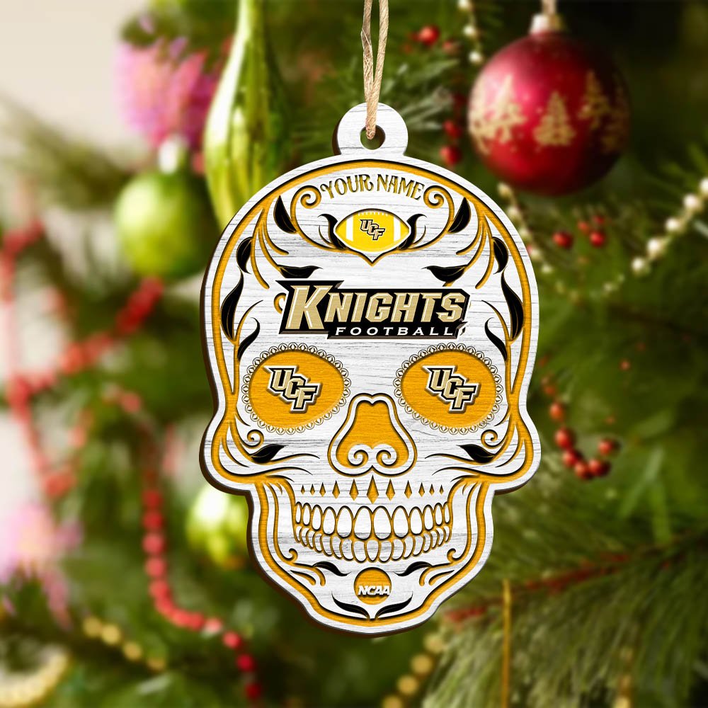Alternative view of UCF Knights Sport Wooden Ornament 2024 Version Personalized Your Name, Football Team And Skull Ornaments, Christmas Tree Decorations ETHY-53301