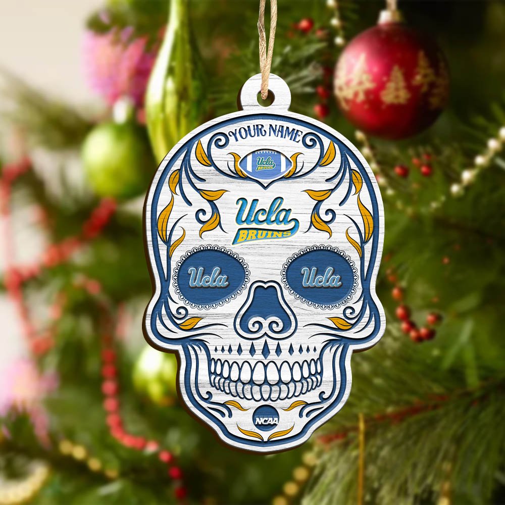 Alternative view of UCLA Bruins Sport Wooden Ornament 2024 Version Personalized Your Name, Football Team And Skull Ornaments, Christmas Tree Decorations ETHY-53301