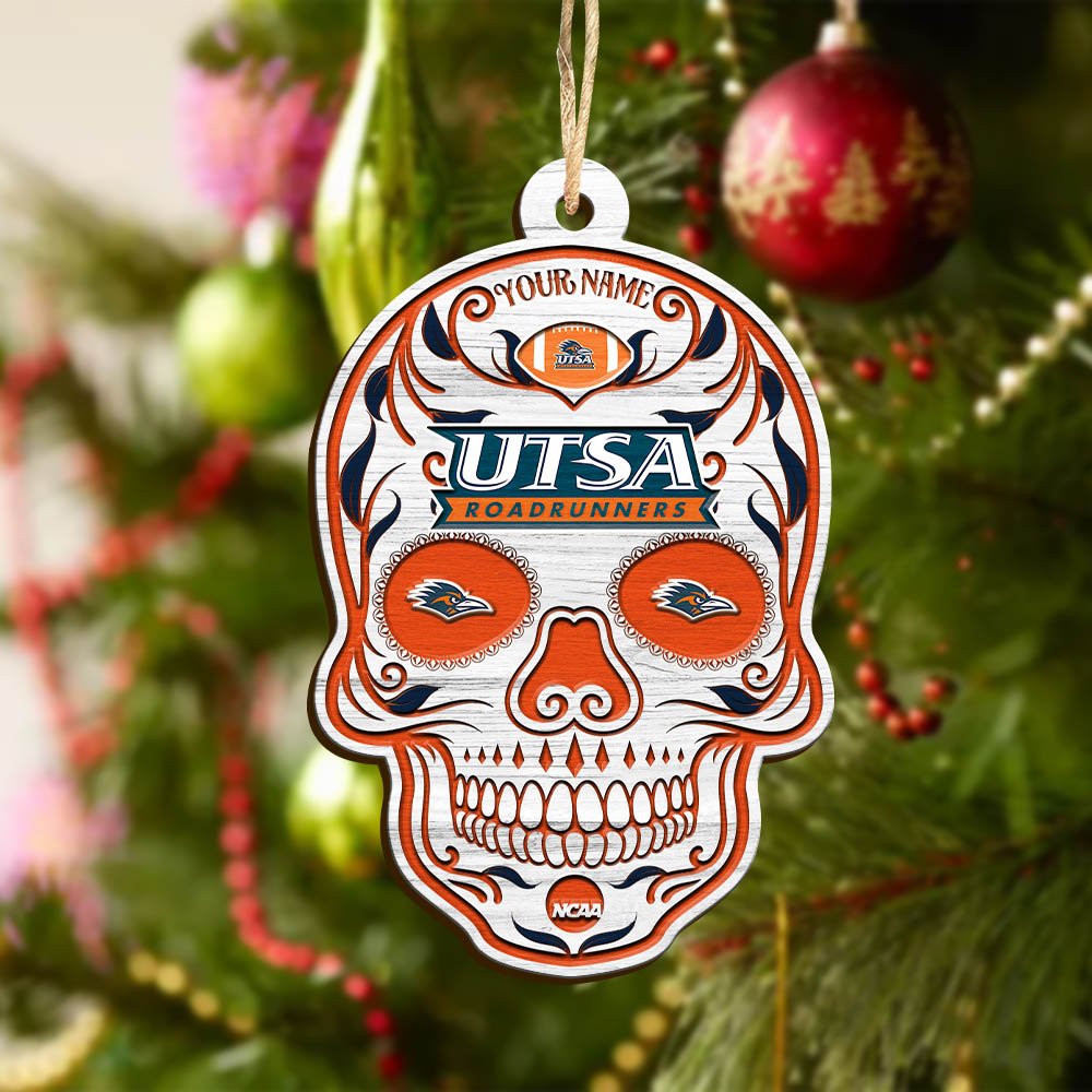 Alternative view of UTSA Roadrunners Sport Wooden Ornament 2024 Version Personalized Your Name, Football Team And Skull Ornaments, Christmas Tree Decorations ETHY-53301