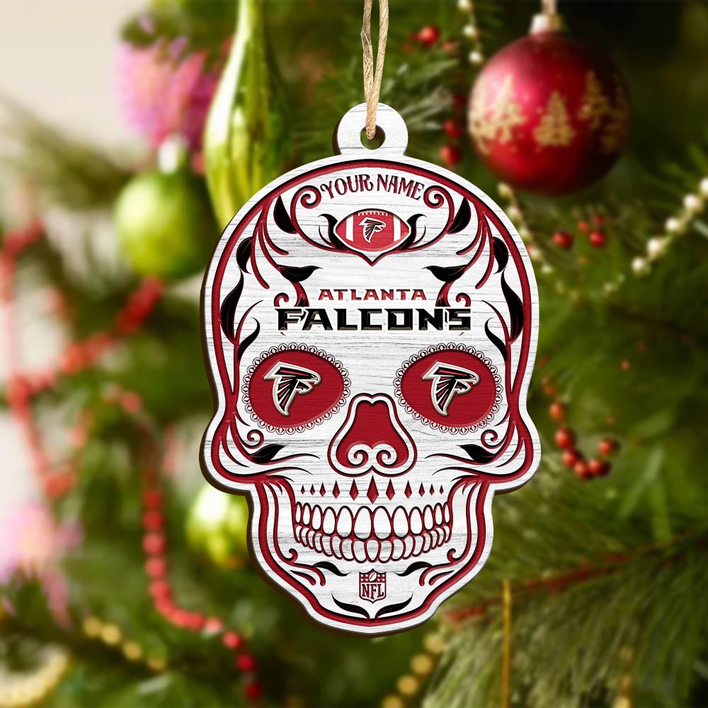Alternative view of Atlanta Falcons Sport Wooden Ornament 2024 Version Personalized Your Name, Football Team And Skull Ornaments, Christmas Tree Decorations ETHY-53301