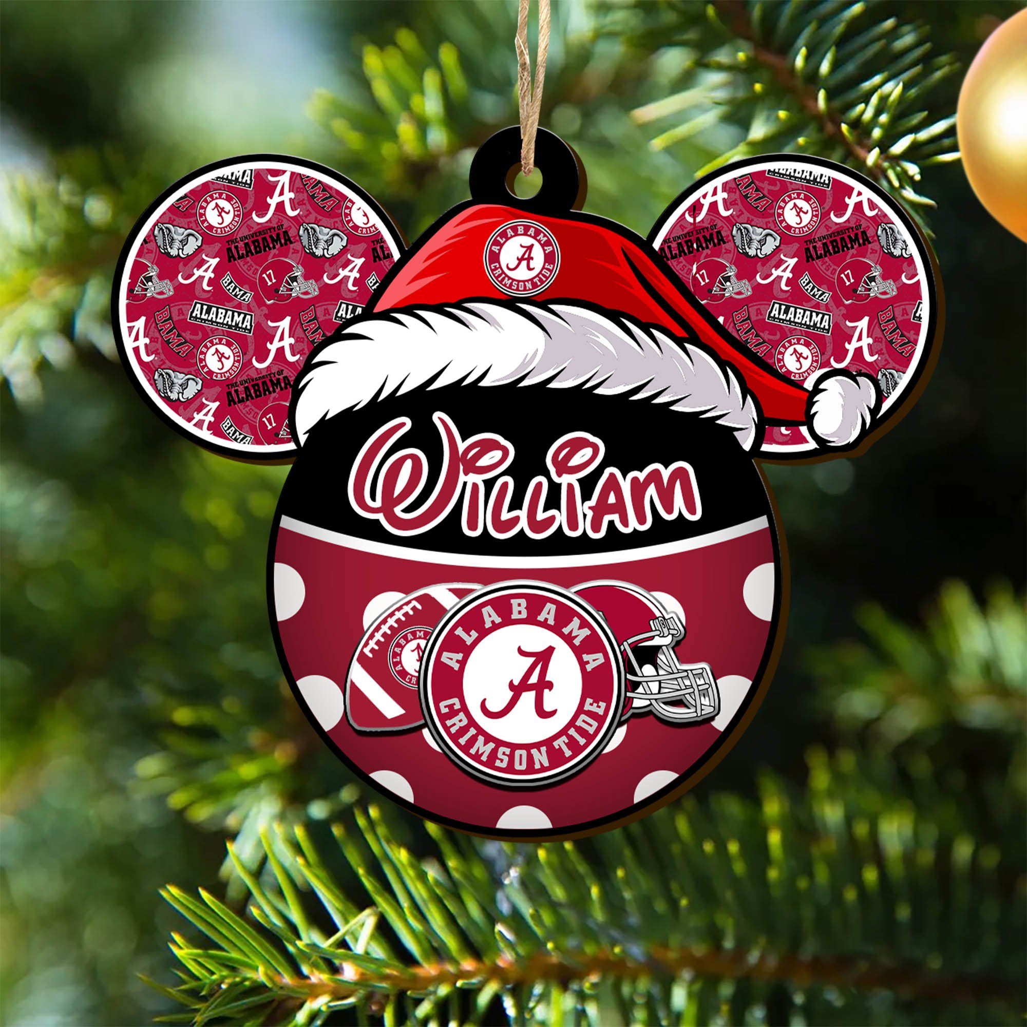 Alabama Crimson Tide Wooden Ornament 2024 Version Personalized Your Name, Christmas Gifts For Sport Fan, Home Decorations ETHY-53354