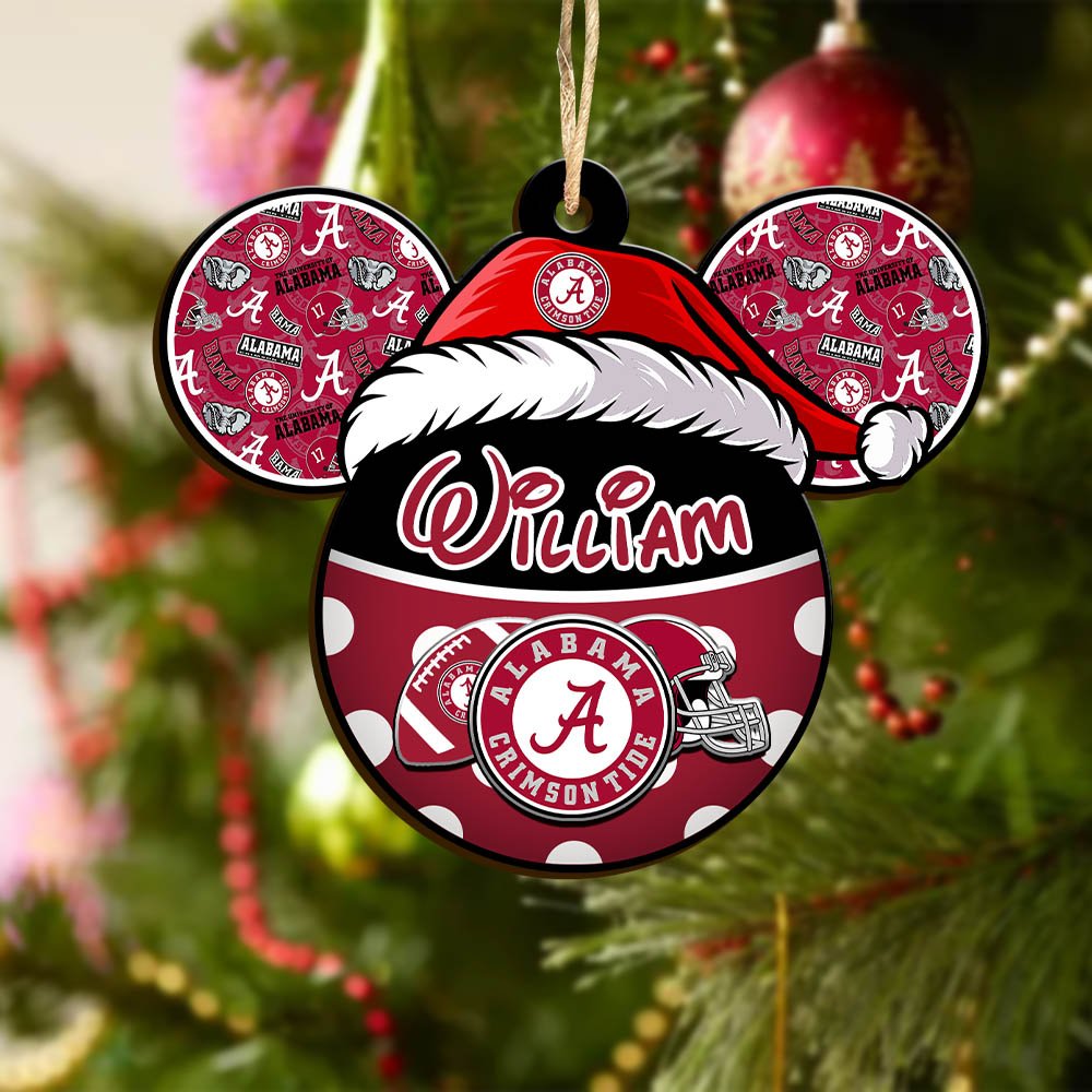 Alternative view of Alabama Crimson Tide Wooden Ornament 2024 Version Personalized Your Name, Christmas Gifts For Sport Fan, Home Decorations ETHY-53354