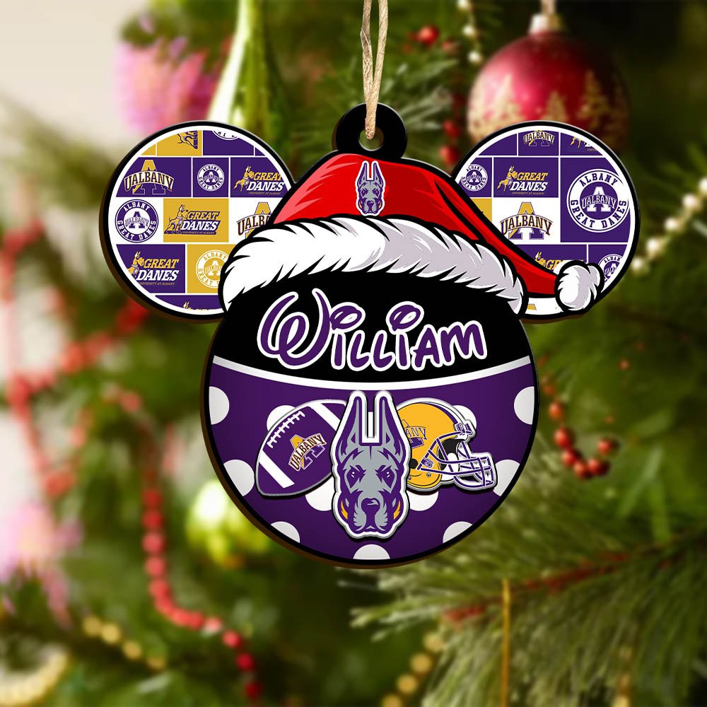 Alternative view of Albany Great Danes Wooden Ornament 2024 Version Personalized Your Name, Christmas Gifts For Sport Fan, Home Decorations ETHY-53354