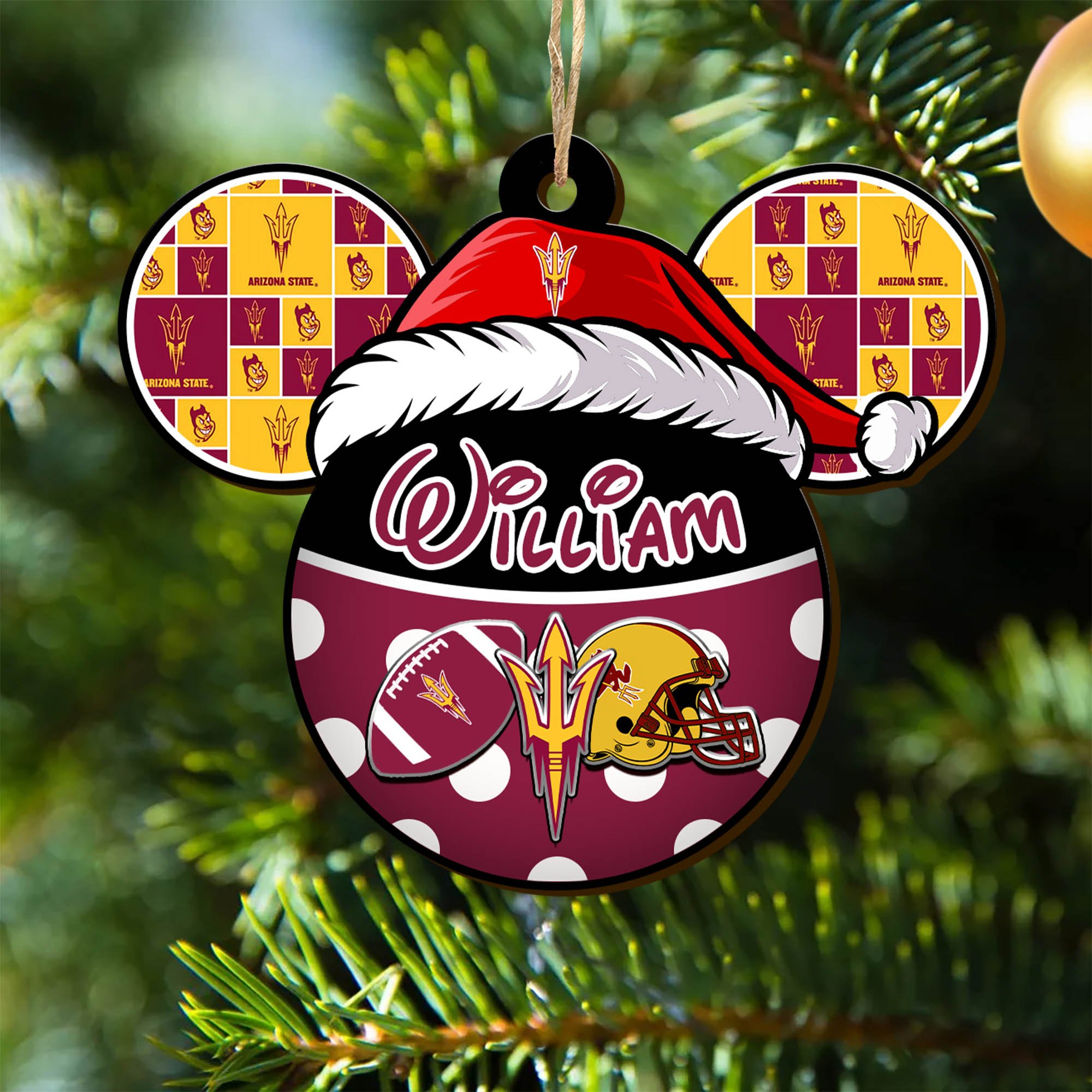 Arizona State Sun Devils Wooden Ornament 2024 Version Personalized Your Name, Christmas Gifts For Sport Fan, Home Decorations ETHY-53354