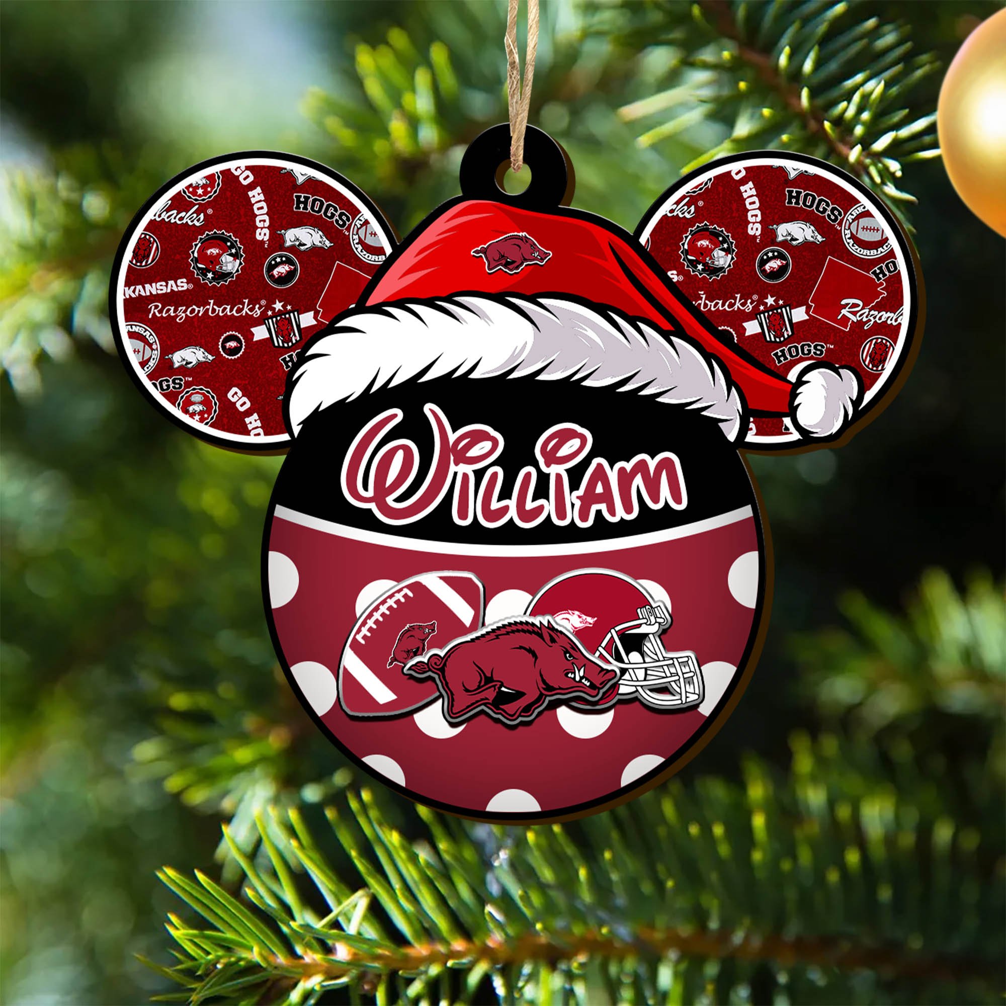 Arkansas Razorbacks Wooden Ornament 2024 Version Personalized Your Name, Christmas Gifts For Sport Fan, Home Decorations ETHY-53354