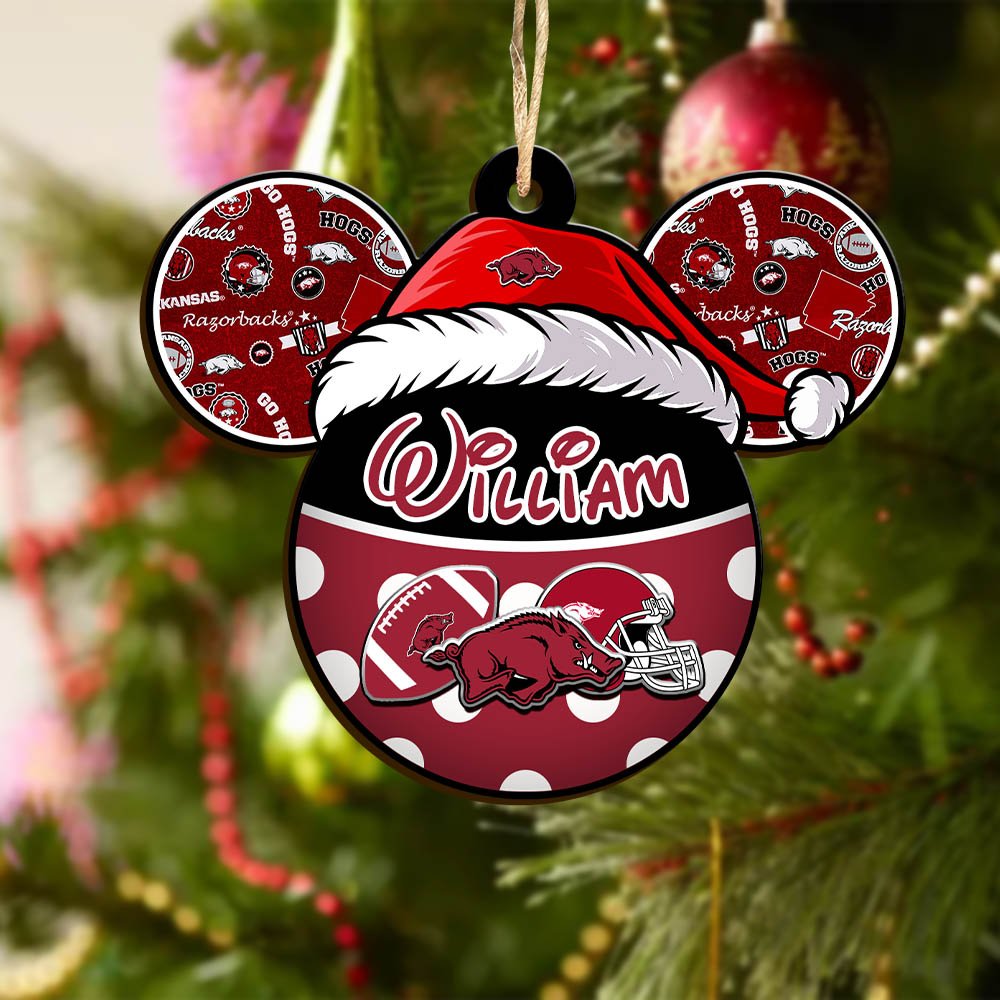 Alternative view of Arkansas Razorbacks Wooden Ornament 2024 Version Personalized Your Name, Christmas Gifts For Sport Fan, Home Decorations ETHY-53354