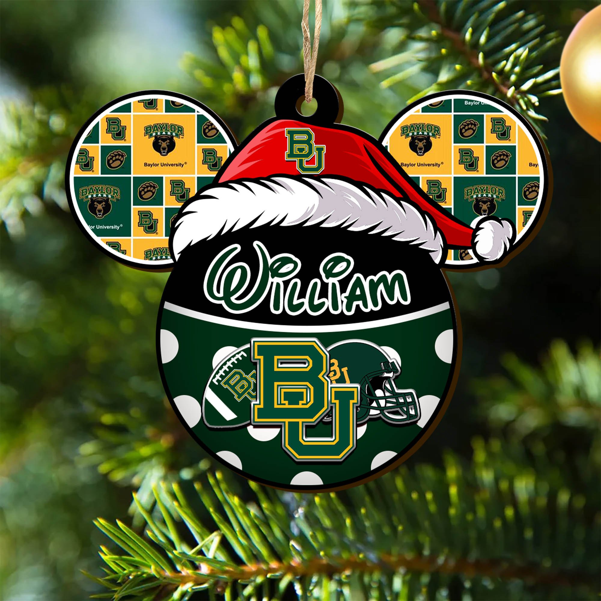 Baylor Bears Wooden Ornament 2024 Version Personalized Your Name, Christmas Gifts For Sport Fan, Home Decorations ETHY-53354