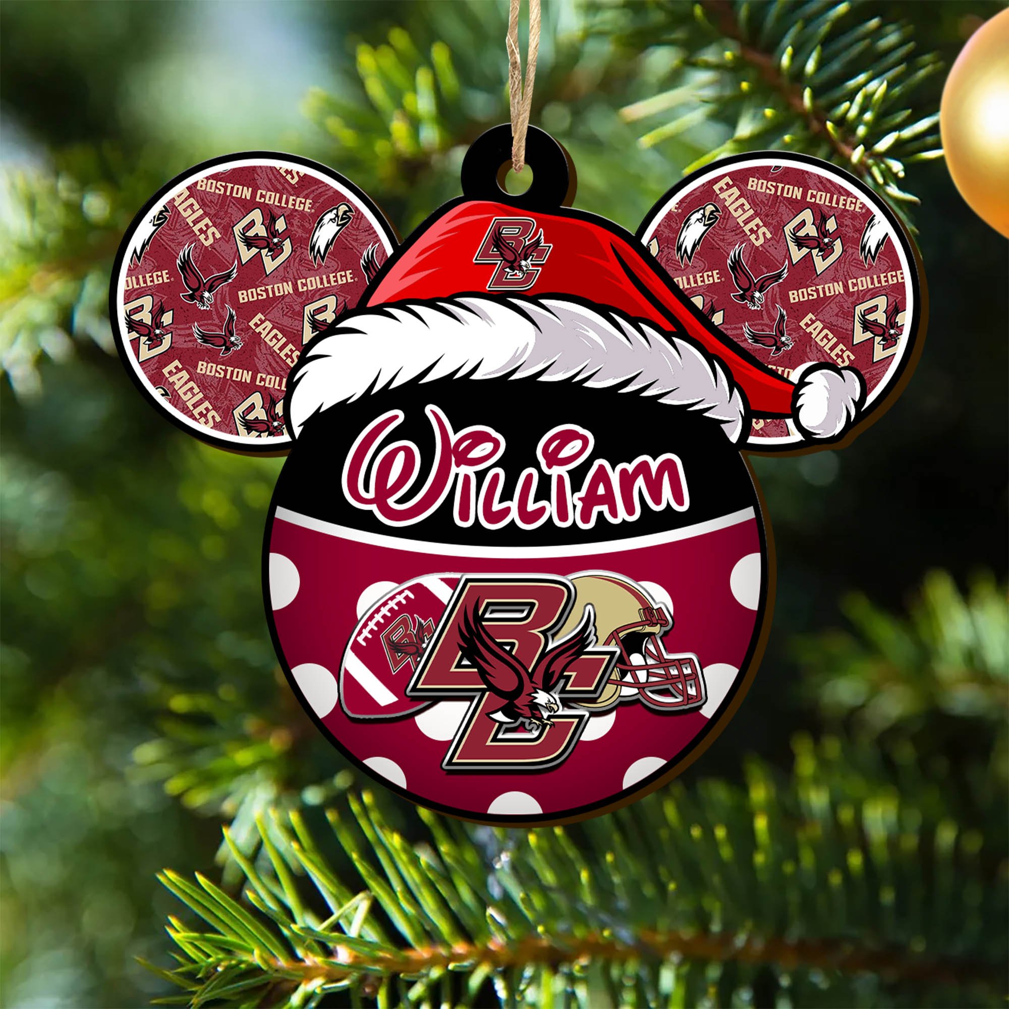 Boston College Eagles Wooden Ornament 2024 Version Personalized Your Name, Christmas Gifts For Sport Fan, Home Decorations ETHY-53354
