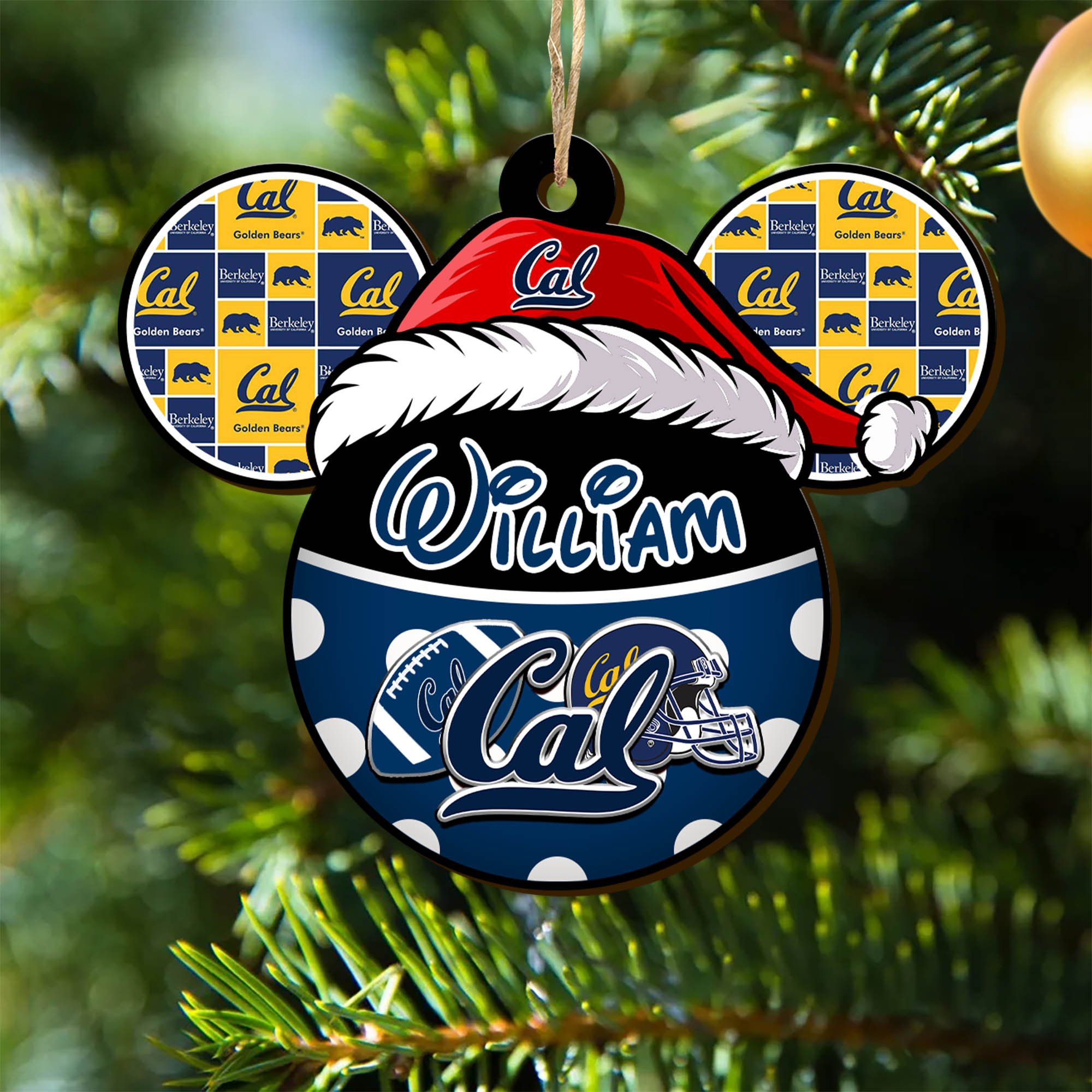 California Golden Bears Wooden Ornament 2024 Version Personalized Your Name, Christmas Gifts For Sport Fan, Home Decorations ETHY-53354