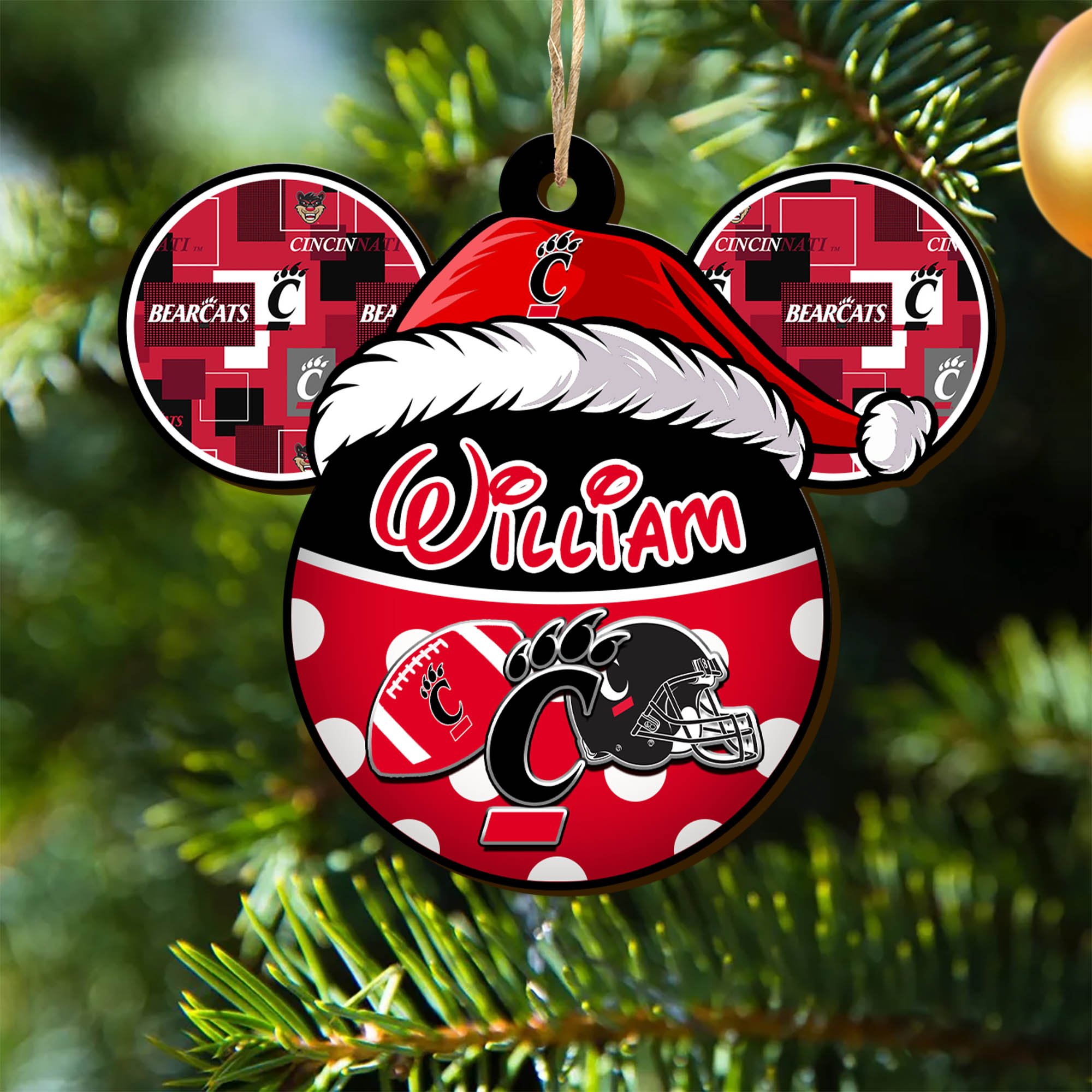 Cincinnati Bearcats Wooden Ornament 2024 Version Personalized Your Name, Christmas Gifts For Sport Fan, Home Decorations ETHY-53354
