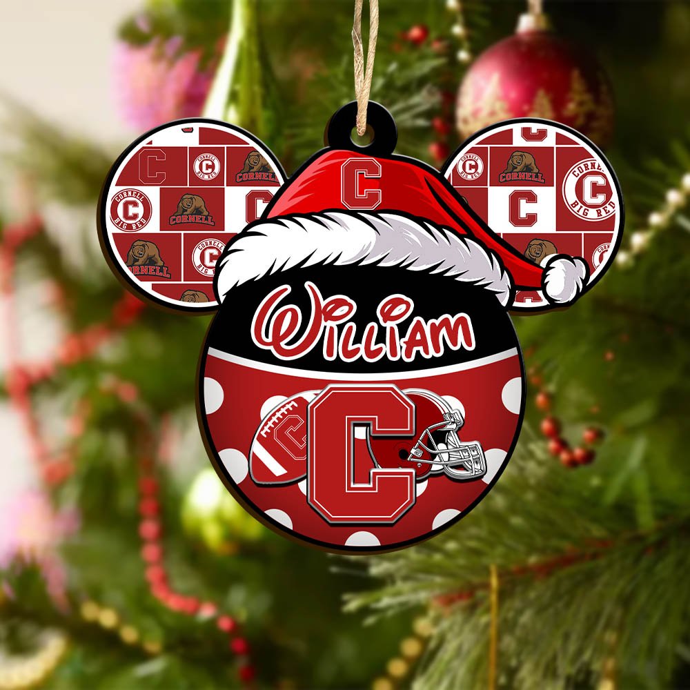Alternative view of Cornell Big Red Wooden Ornament 2024 Version Personalized Your Name, Christmas Gifts For Sport Fan, Home Decorations ETHY-53354