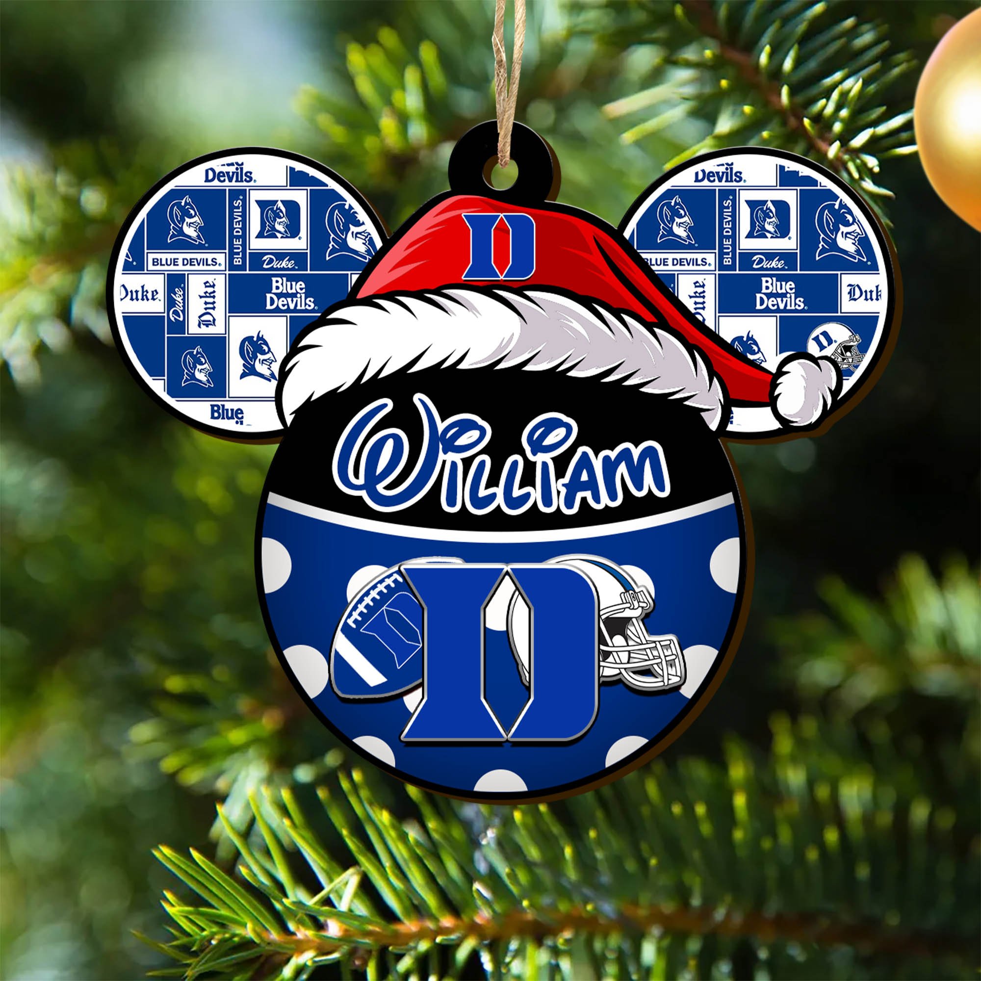 Duke Blue Devils Wooden Ornament 2024 Version Personalized Your Name, Christmas Gifts For Sport Fan, Home Decorations ETHY-53354