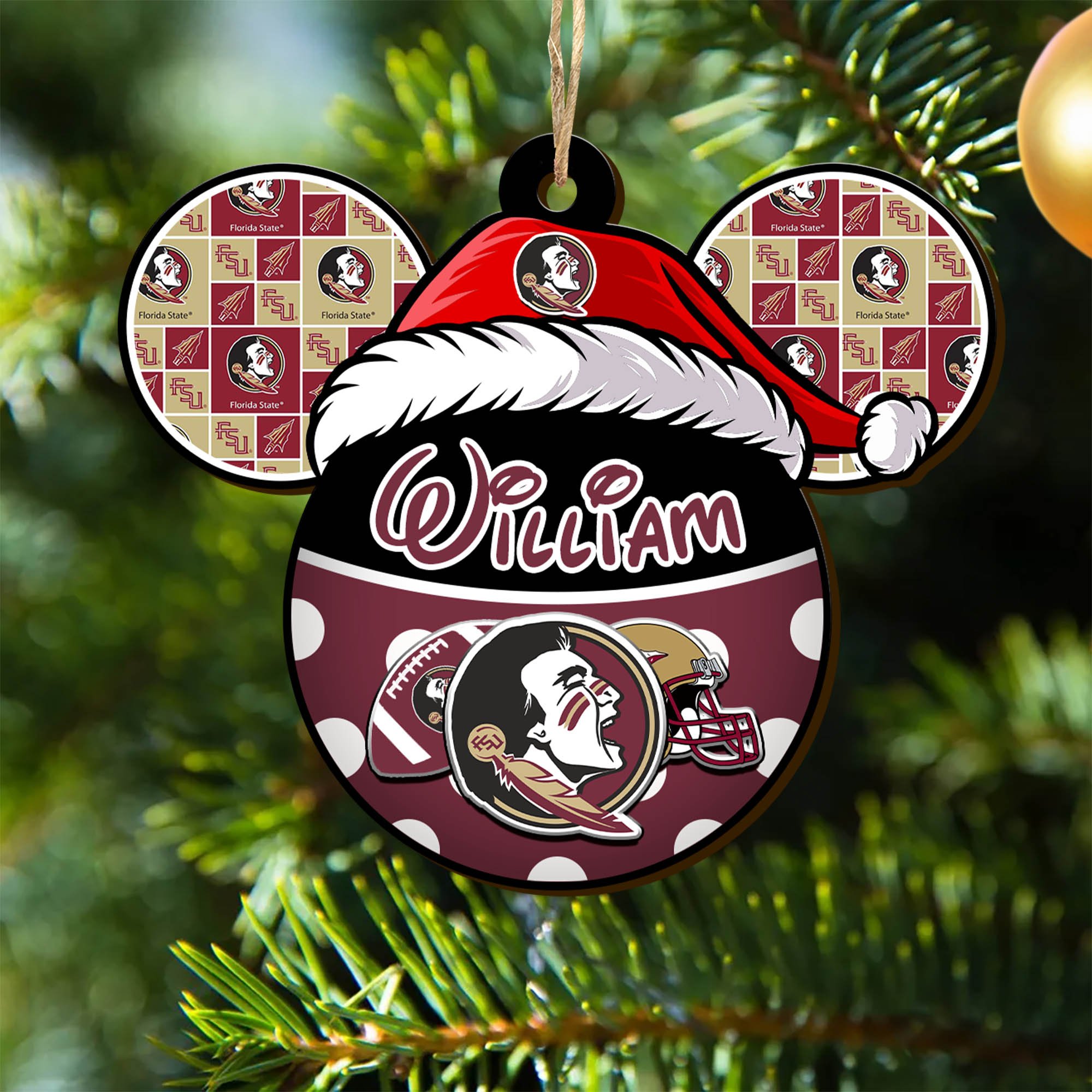 Florida State Seminoles Wooden Ornament 2024 Version Personalized Your Name, Christmas Gifts For Sport Fan, Home Decorations ETHY-53354