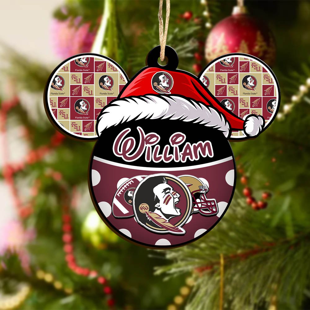 Alternative view of Florida State Seminoles Wooden Ornament 2024 Version Personalized Your Name, Christmas Gifts For Sport Fan, Home Decorations ETHY-53354