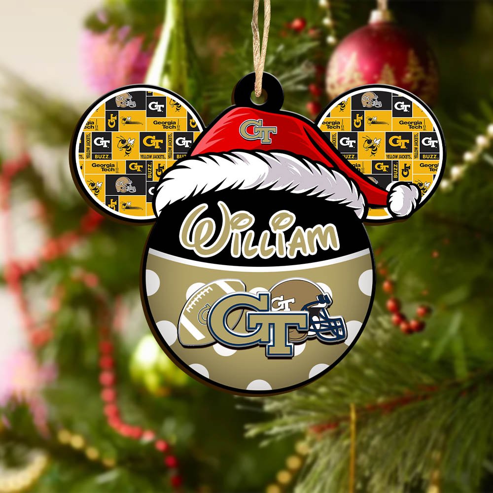 Alternative view of Georgia Tech Yellow Jackets Wooden Ornament 2024 Version Personalized Your Name, Christmas Gifts For Sport Fan, Home Decorations ETHY-53354
