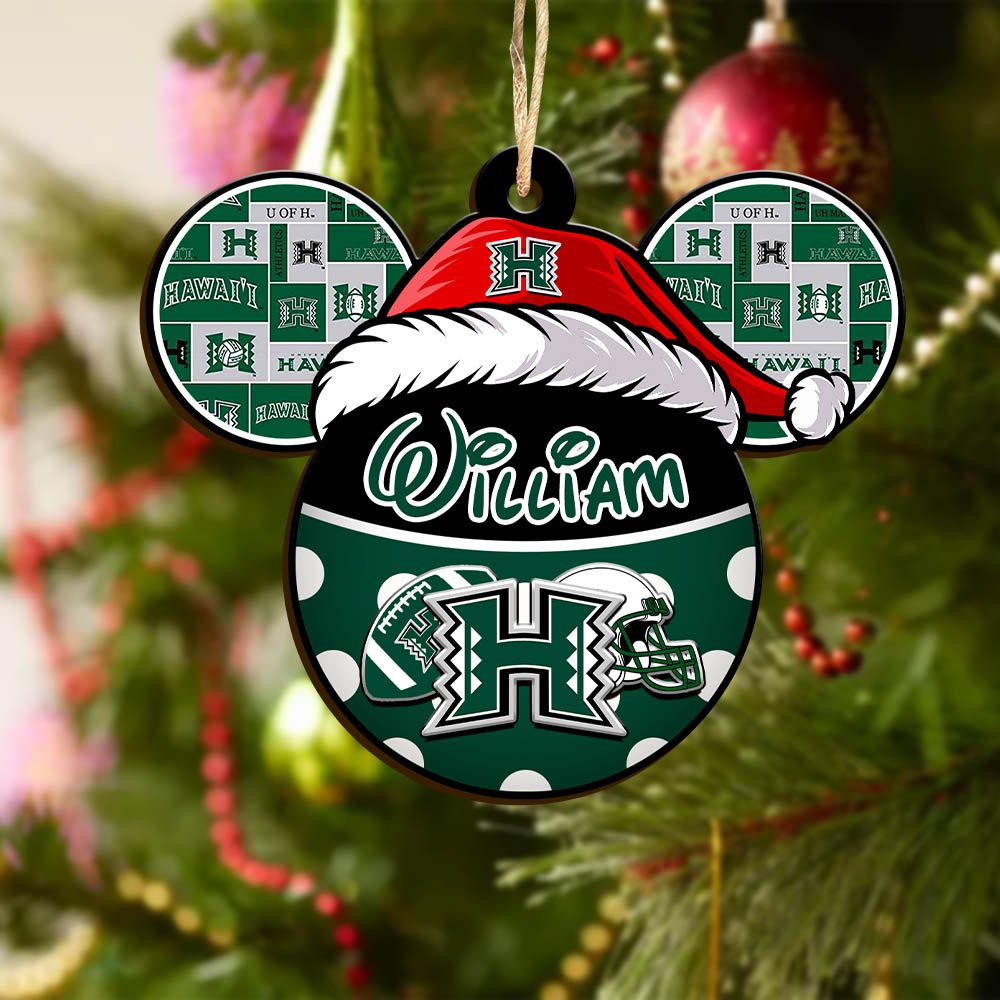 Alternative view of Hawaii Rainbow Warriors Wooden Ornament 2024 Version Personalized Your Name, Christmas Gifts For Sport Fan, Home Decorations ETHY-53354