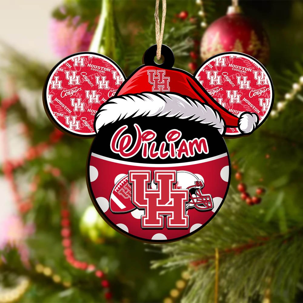 Alternative view of Houston Cougars Wooden Ornament 2024 Version Personalized Your Name, Christmas Gifts For Sport Fan, Home Decorations ETHY-53354