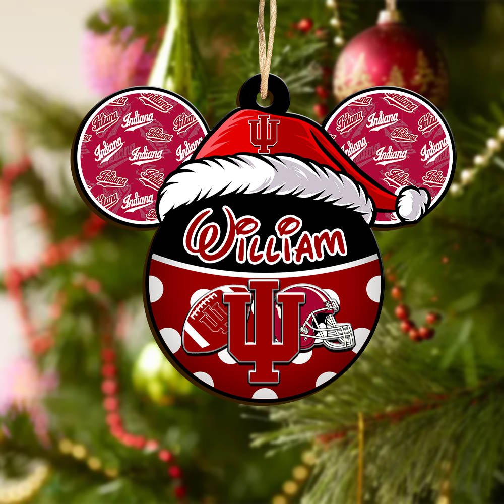 Alternative view of Indiana Hoosiers Wooden Ornament 2024 Version Personalized Your Name, Christmas Gifts For Sport Fan, Home Decorations ETHY-53354
