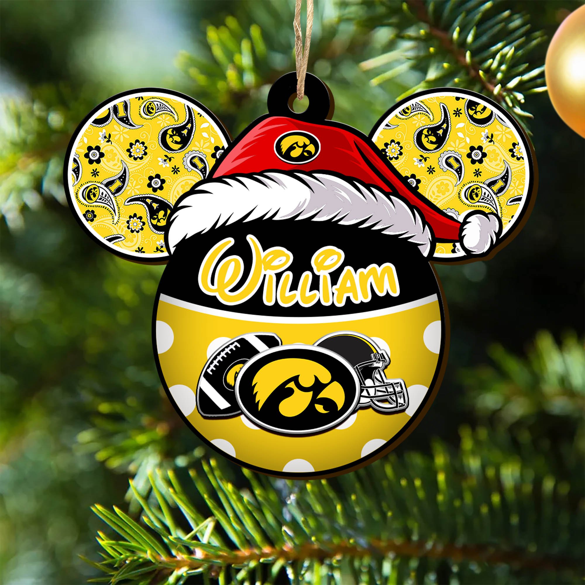 Iowa Hawkeyes Wooden Ornament 2024 Version Personalized Your Name, Christmas Gifts For Sport Fan, Home Decorations ETHY-53354