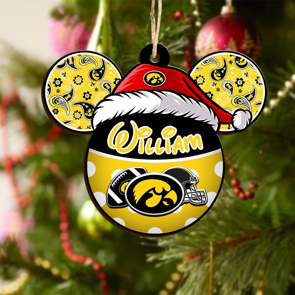 Alternative view of Iowa Hawkeyes Wooden Ornament 2024 Version Personalized Your Name, Christmas Gifts For Sport Fan, Home Decorations ETHY-53354