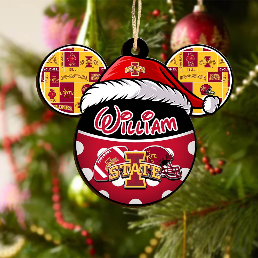 Alternative view of Iowa State Cyclones Wooden Ornament 2024 Version Personalized Your Name, Christmas Gifts For Sport Fan, Home Decorations ETHY-53354