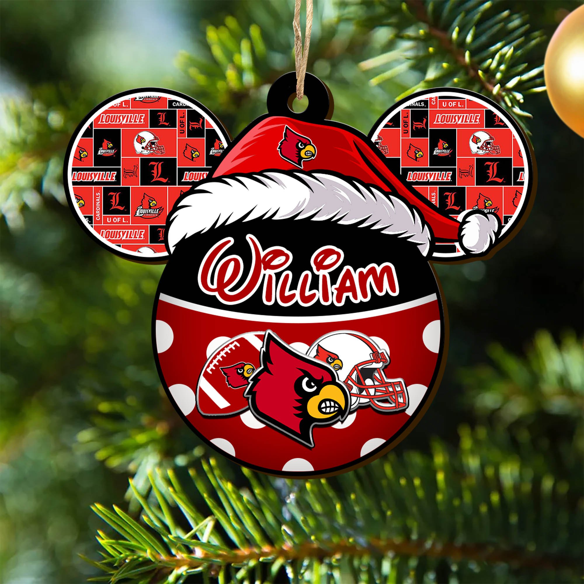 Louisville Cardinals Wooden Ornament 2024 Version Personalized Your Name, Christmas Gifts For Sport Fan, Home Decorations ETHY-53354