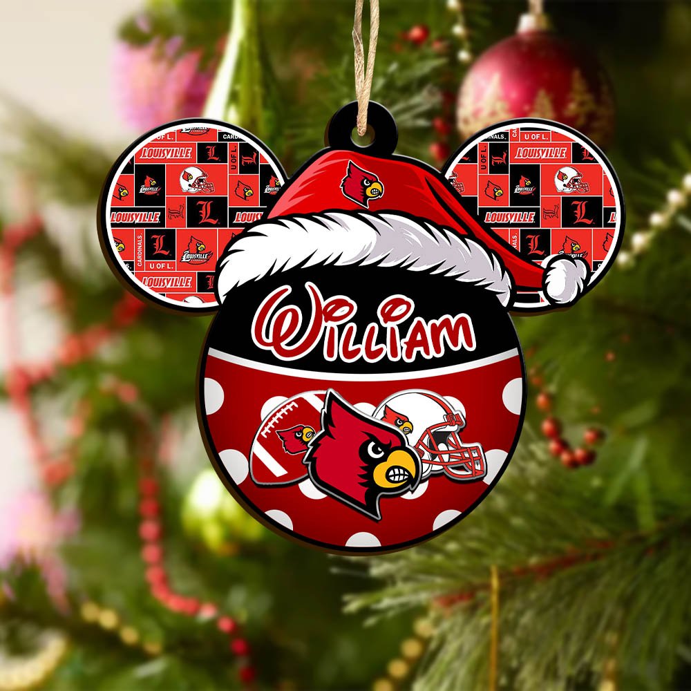 Alternative view of Louisville Cardinals Wooden Ornament 2024 Version Personalized Your Name, Christmas Gifts For Sport Fan, Home Decorations ETHY-53354