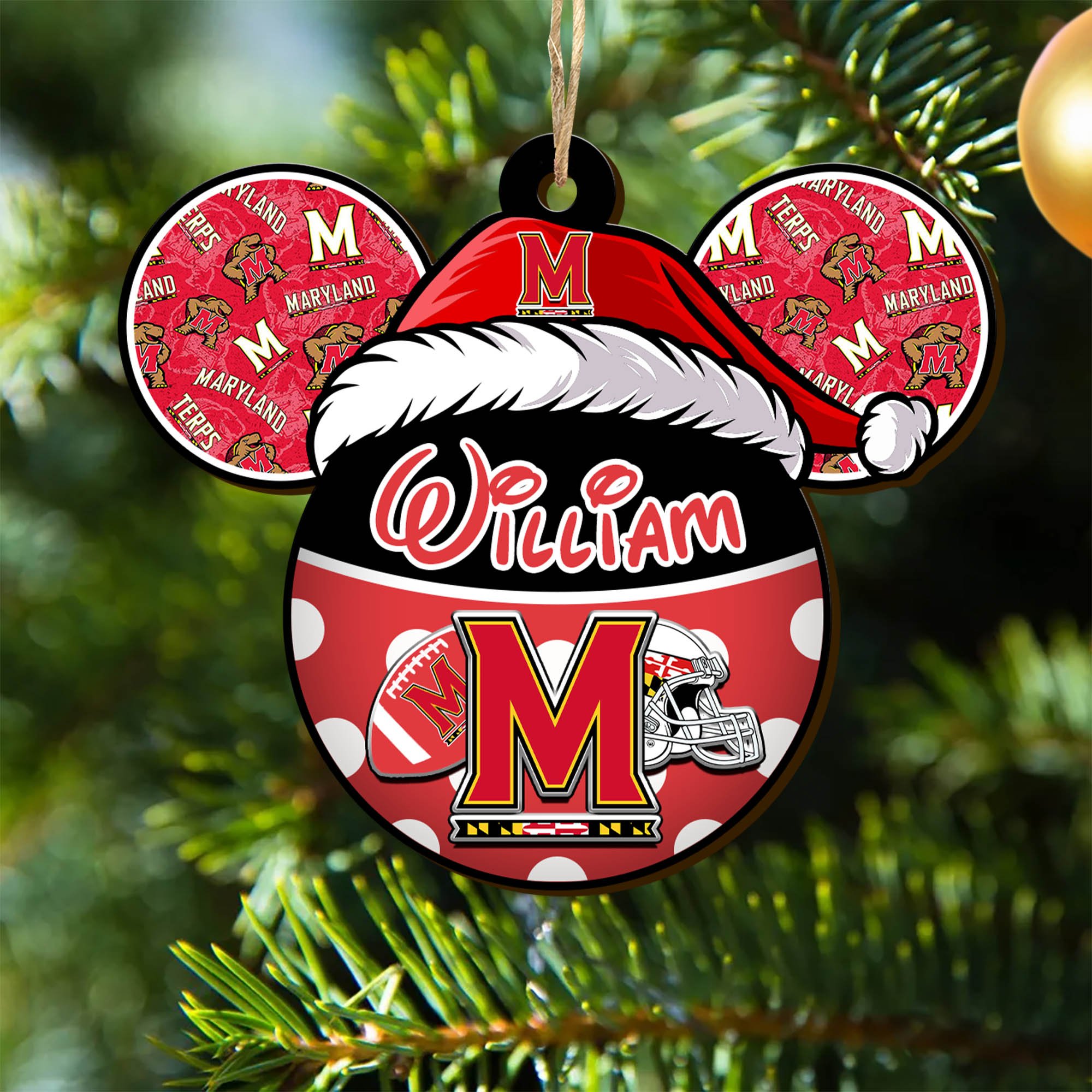 Maryland Terrapins Wooden Ornament 2024 Version Personalized Your Name, Christmas Gifts For Sport Fan, Home Decorations ETHY-53354