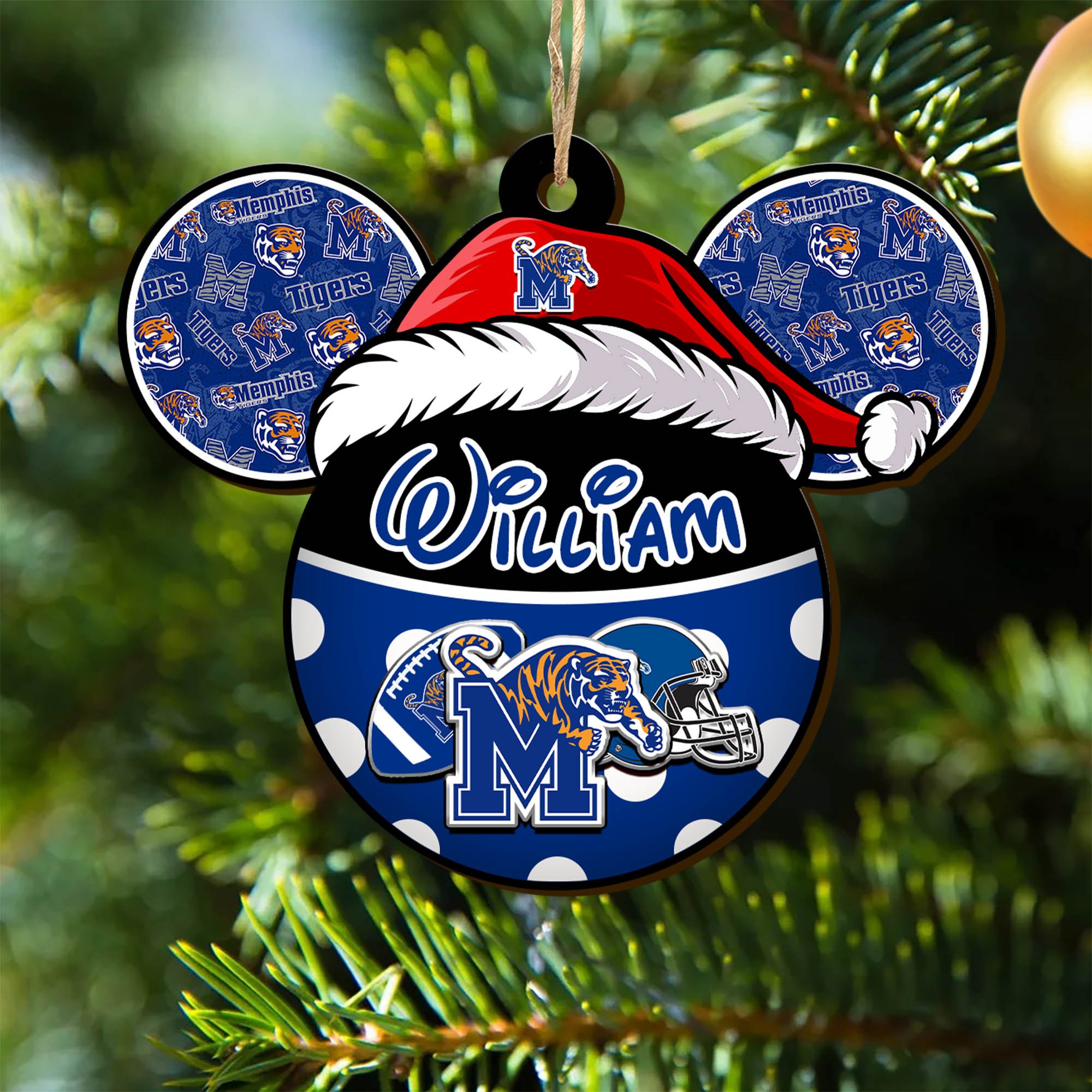 Memphis Tigers Wooden Ornament 2024 Version Personalized Your Name, Christmas Gifts For Sport Fan, Home Decorations ETHY-53354