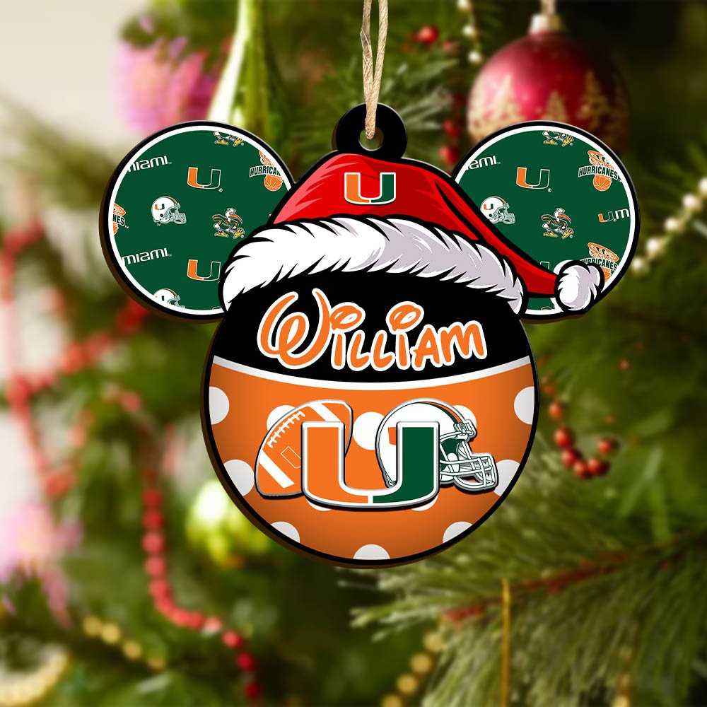 Alternative view of Miami Hurricanes Wooden Ornament 2024 Version Personalized Your Name, Christmas Gifts For Sport Fan, Home Decorations ETHY-53354