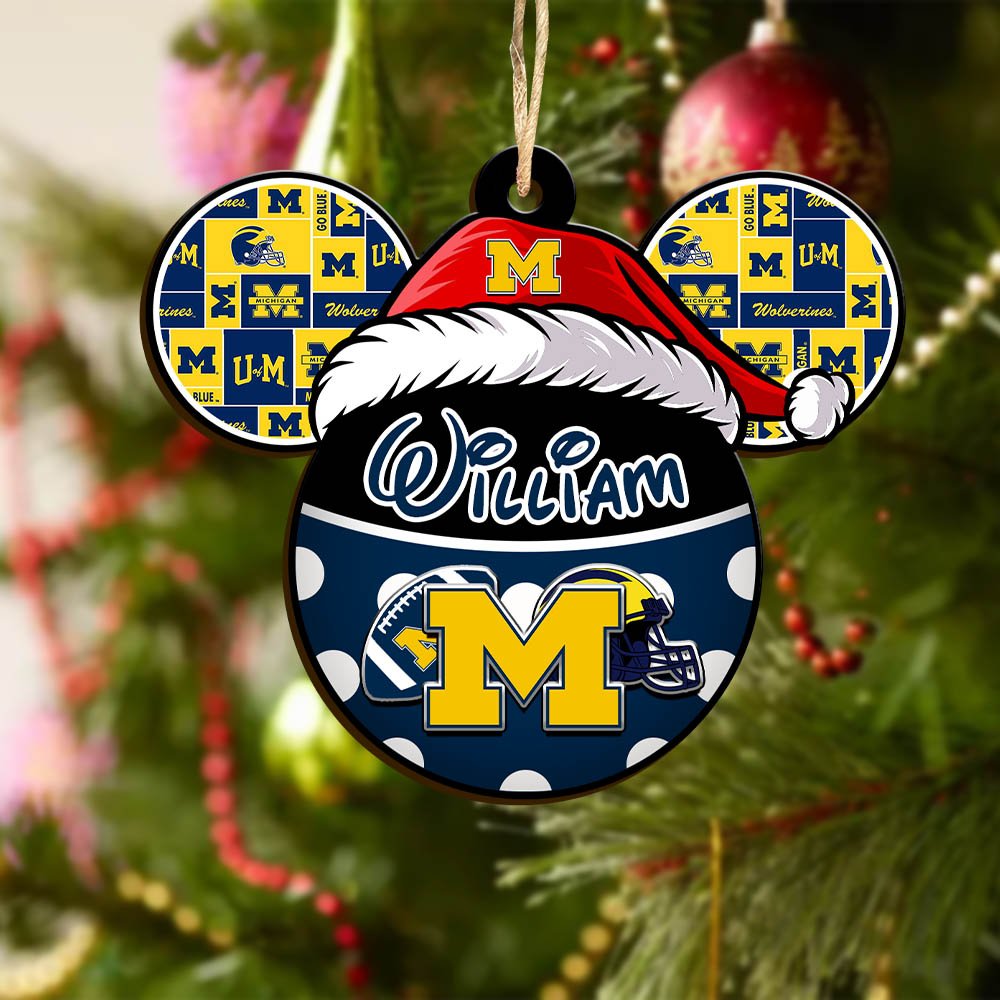 Alternative view of Michigan Wolverines Wooden Ornament 2024 Version Personalized Your Name, Christmas Gifts For Sport Fan, Home Decorations ETHY-53354