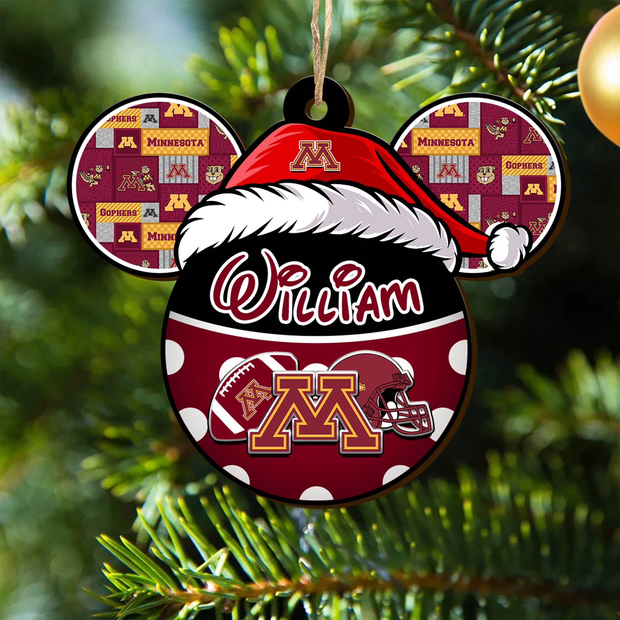 Minnesota Golden Gophers Wooden Ornament 2024 Version Personalized Your Name, Christmas Gifts For Sport Fan, Home Decorations ETHY-53354