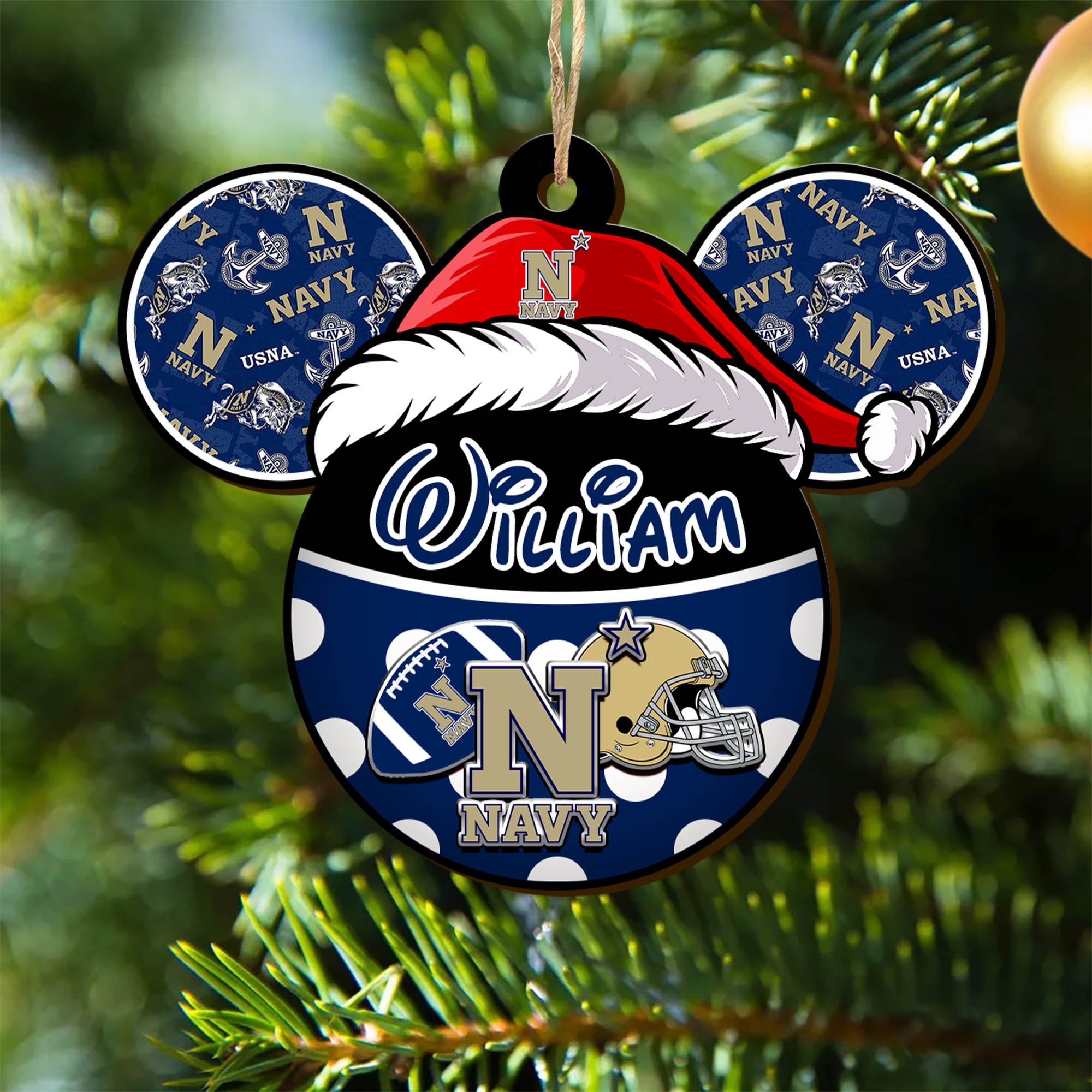 Navy Midshipmen Wooden Ornament 2024 Version Personalized Your Name, Christmas Gifts For Sport Fan, Home Decorations ETHY-53354