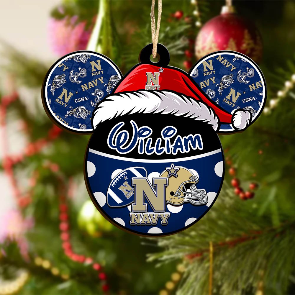 Alternative view of Navy Midshipmen Wooden Ornament 2024 Version Personalized Your Name, Christmas Gifts For Sport Fan, Home Decorations ETHY-53354