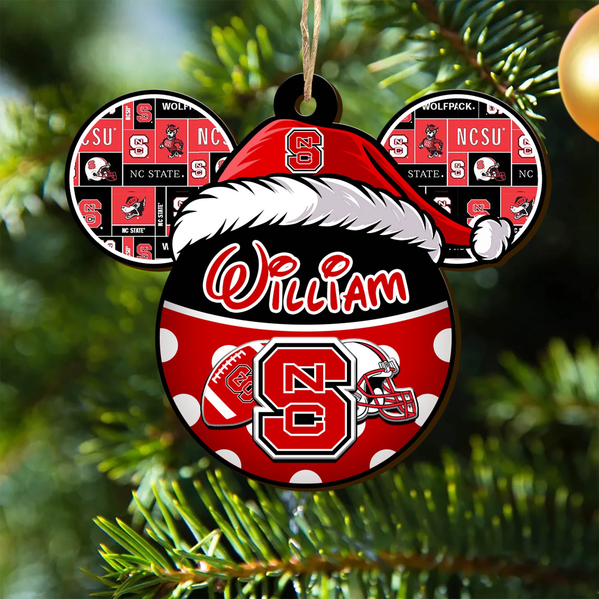 NC State Wolfpack Wooden Ornament 2024 Version Personalized Your Name, Christmas Gifts For Sport Fan, Home Decorations ETHY-53354