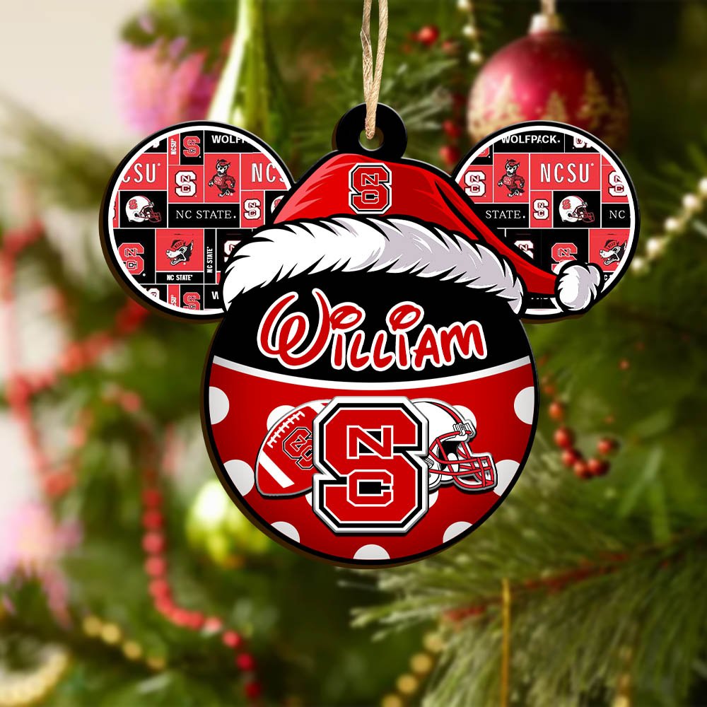 Alternative view of NC State Wolfpack Wooden Ornament 2024 Version Personalized Your Name, Christmas Gifts For Sport Fan, Home Decorations ETHY-53354