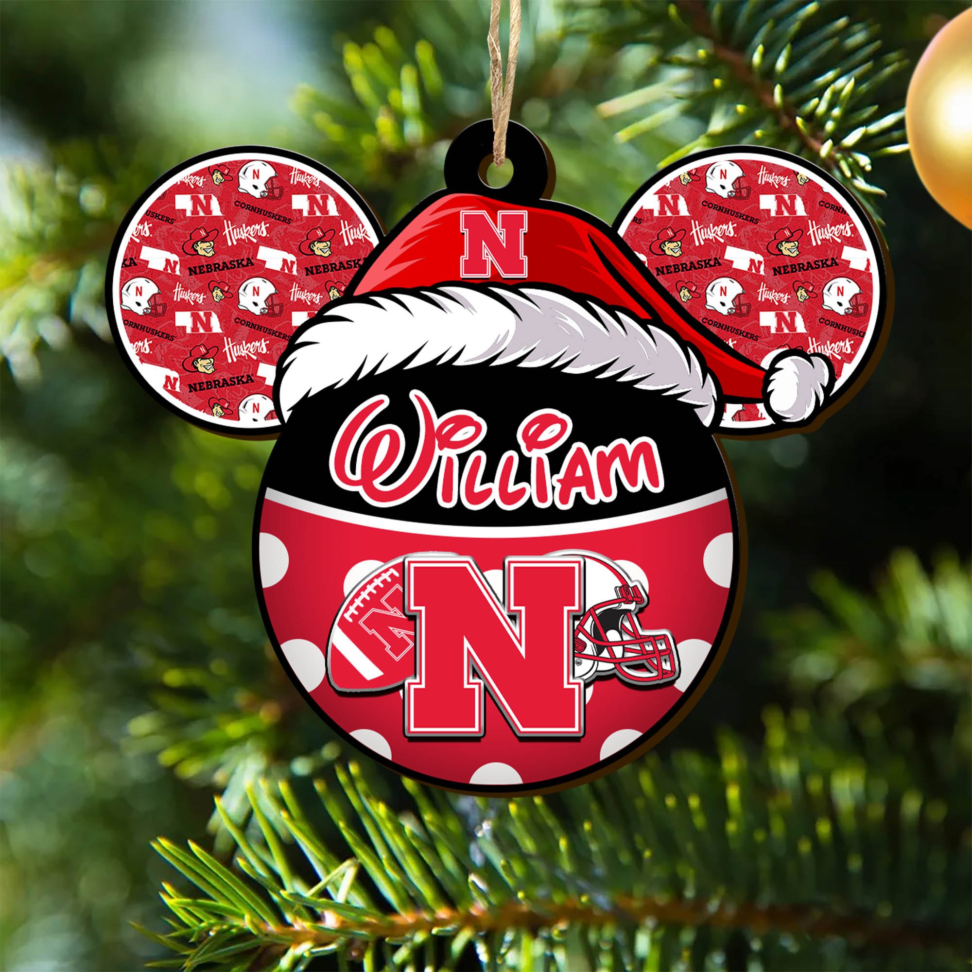 Nebraska Cornhuskers Wooden Ornament 2024 Version Personalized Your Name, Christmas Gifts For Sport Fan, Home Decorations ETHY-53354