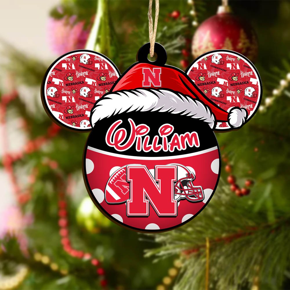 Alternative view of Nebraska Cornhuskers Wooden Ornament 2024 Version Personalized Your Name, Christmas Gifts For Sport Fan, Home Decorations ETHY-53354
