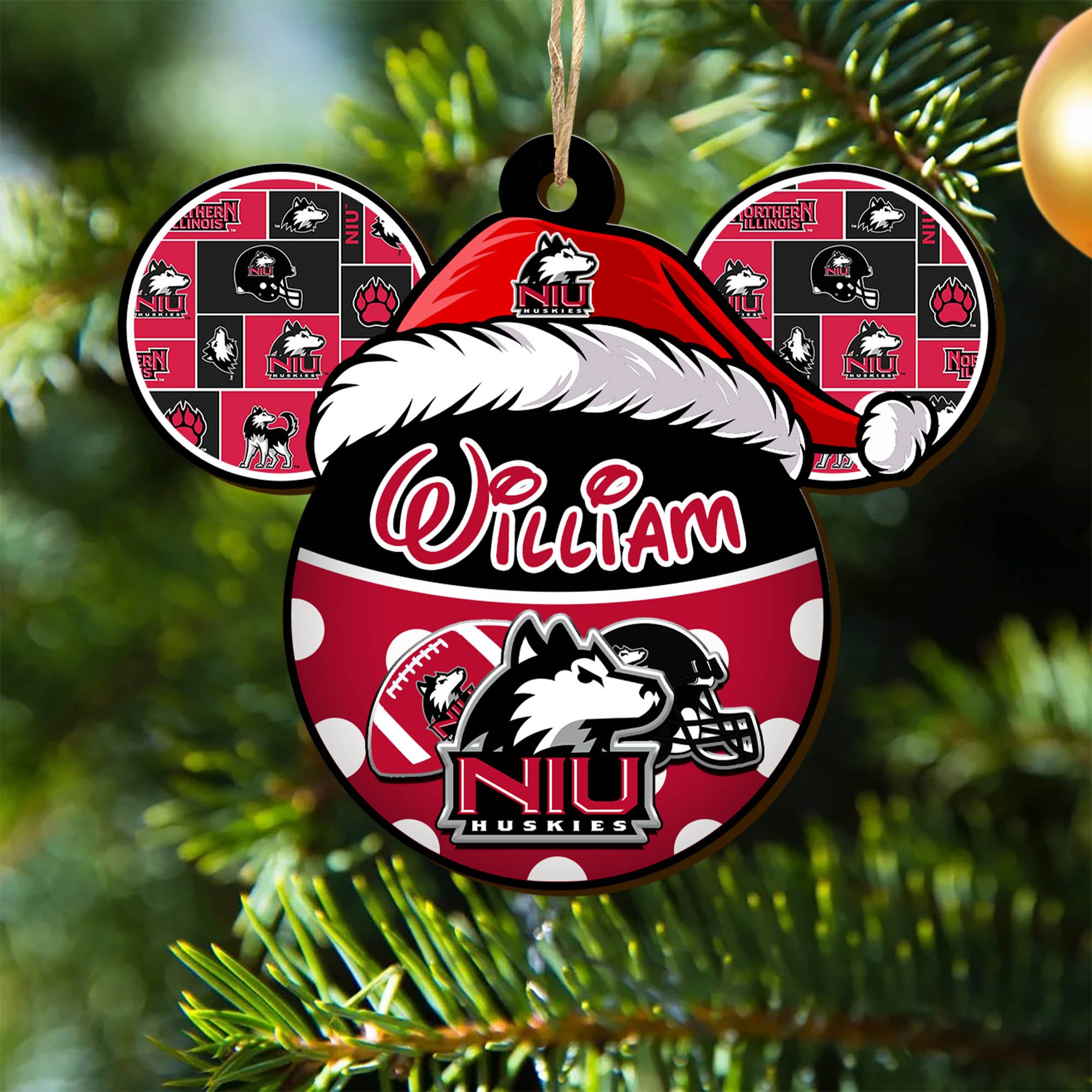 Northern Illinois Huskies Wooden Ornament 2024 Version Personalized Your Name, Christmas Gifts For Sport Fan, Home Decorations ETHY-53354