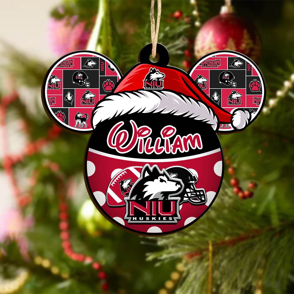 Alternative view of Northern Illinois Huskies Wooden Ornament 2024 Version Personalized Your Name, Christmas Gifts For Sport Fan, Home Decorations ETHY-53354