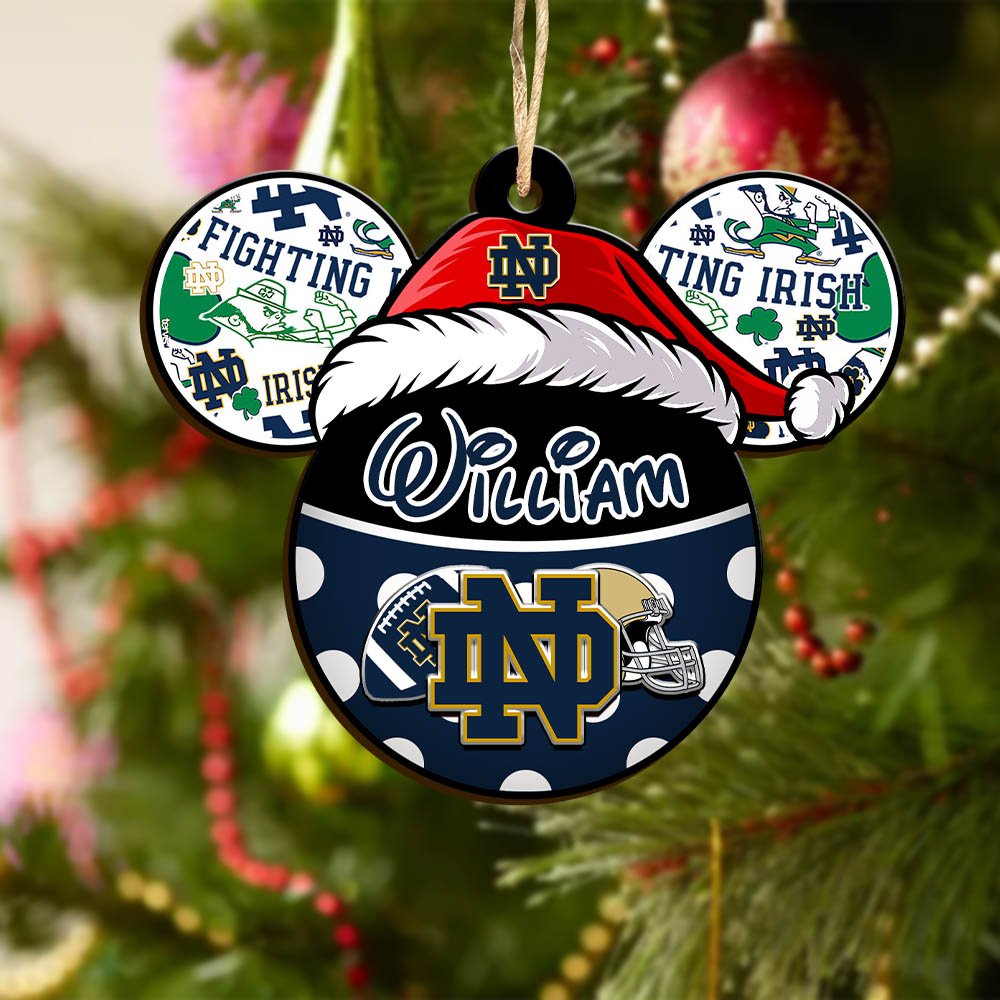 Alternative view of Notre Dame Fighting Irish Wooden Ornament 2024 Version Personalized Your Name, Christmas Gifts For Sport Fan, Home Decorations ETHY-53354